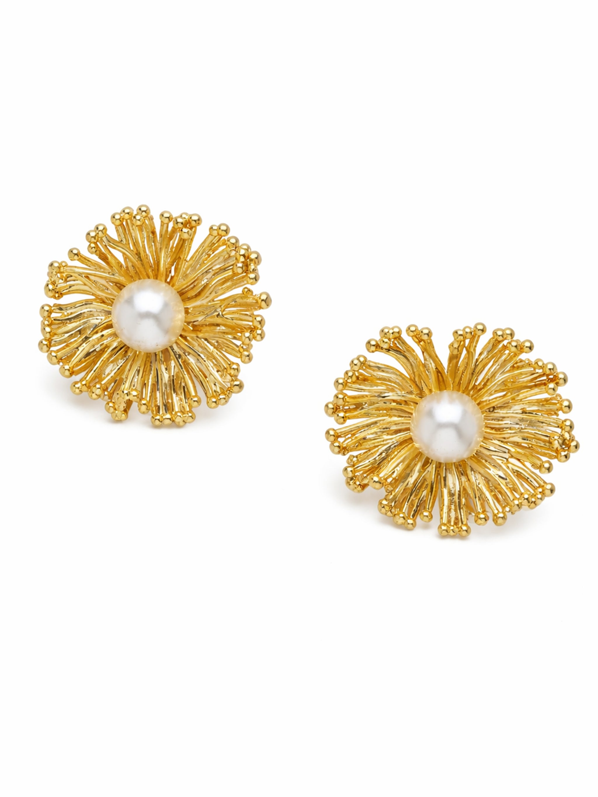 Sunburst Pearl Stud Earrings