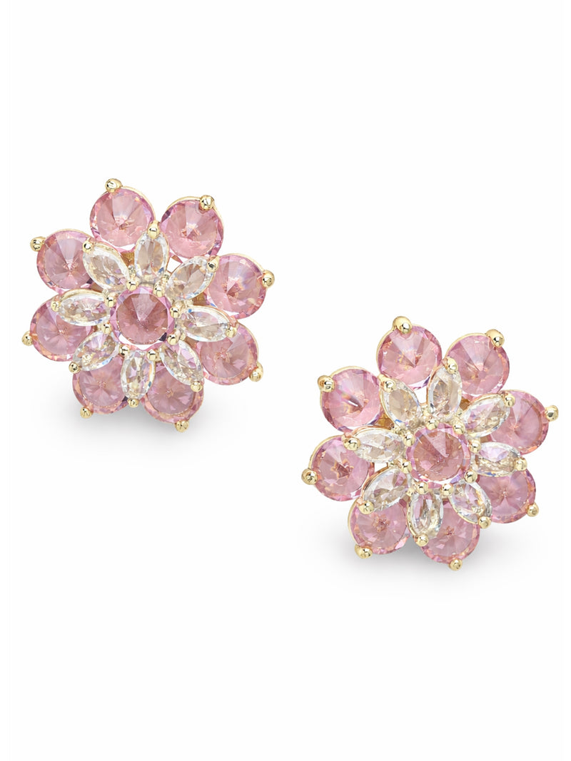 Crystal Bloom Cluster Stud Earrings