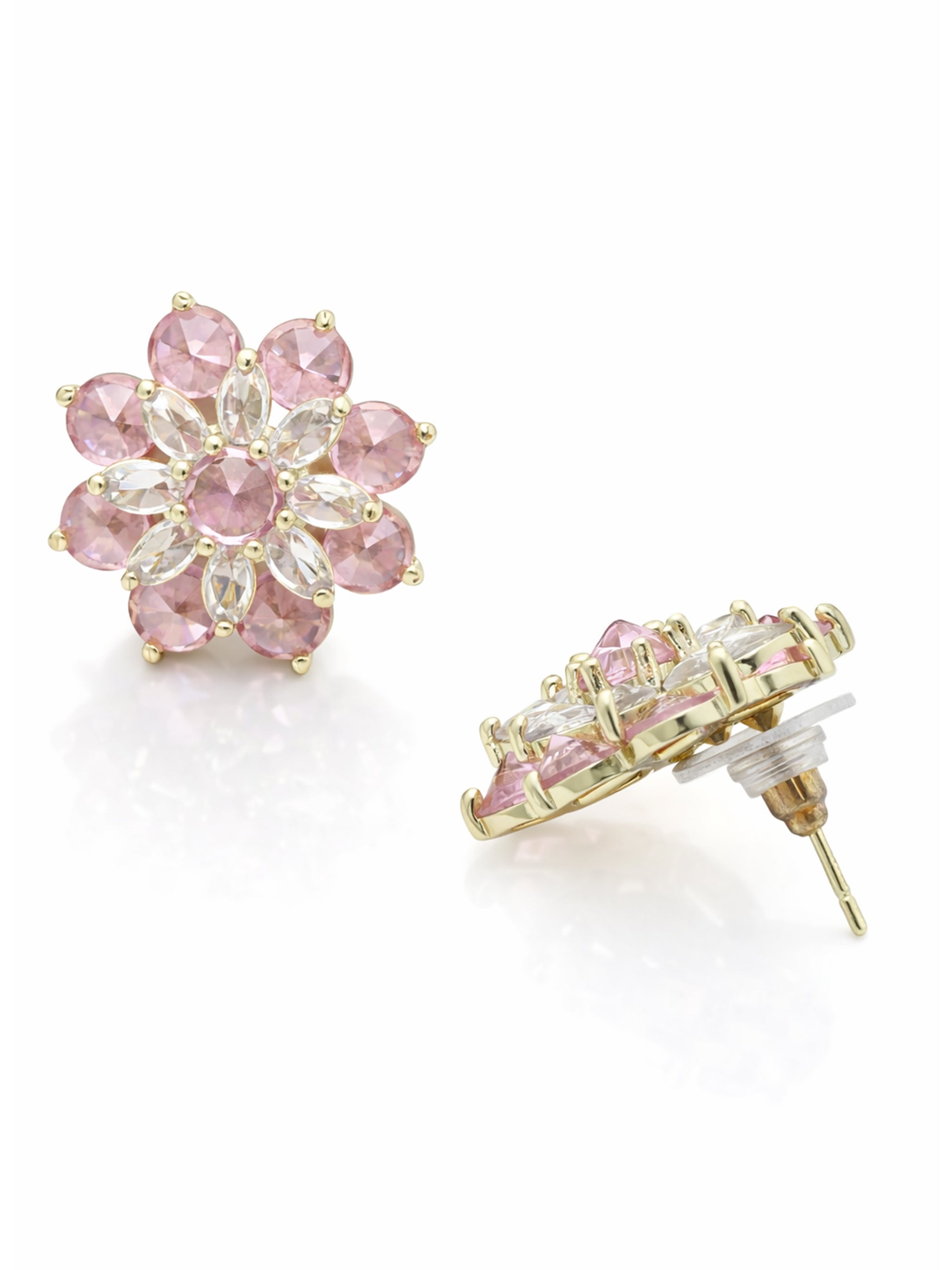 Crystal Bloom Cluster Stud Earrings