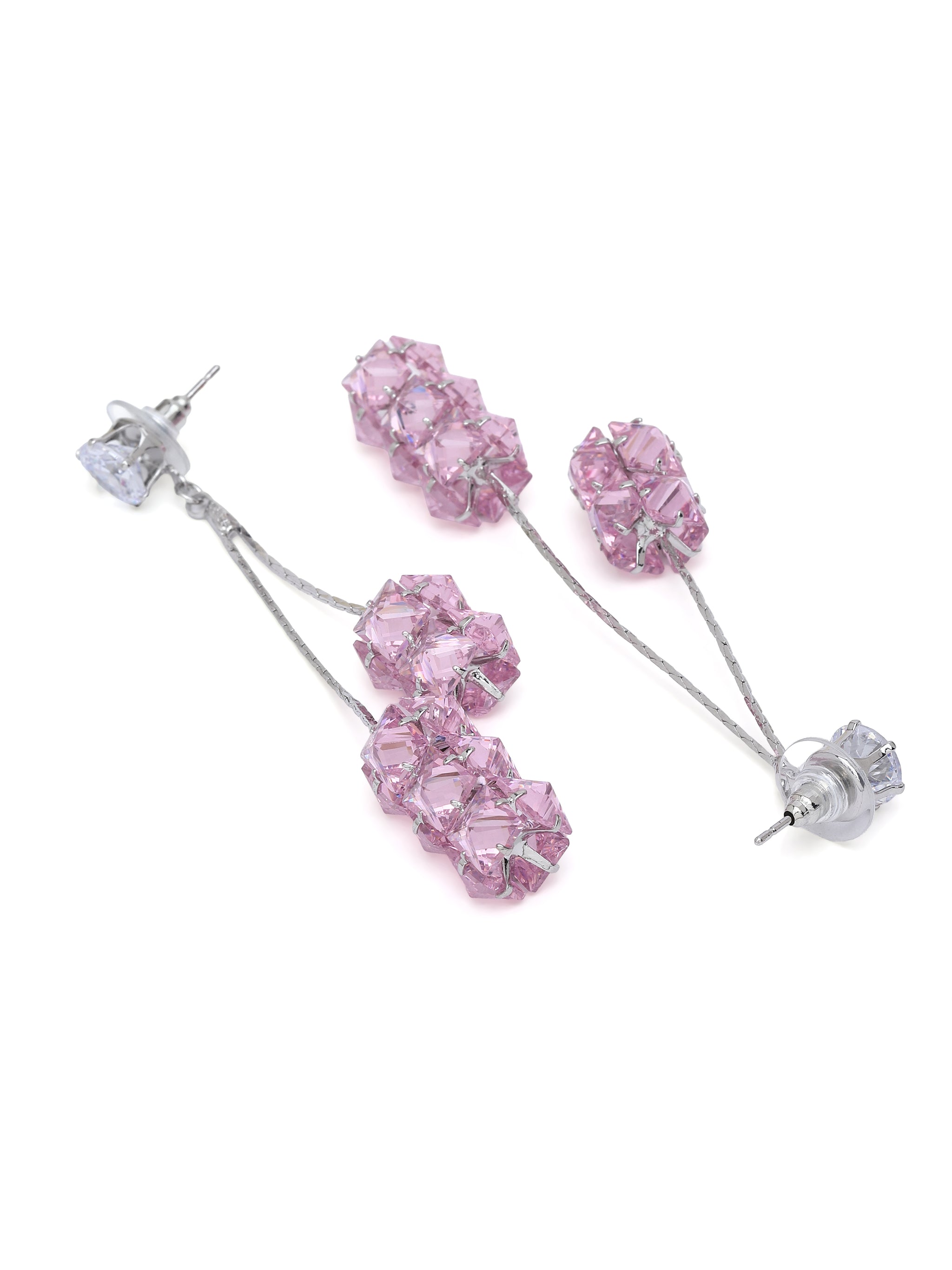 Crystal Ribbon Tassel Drop Earrings