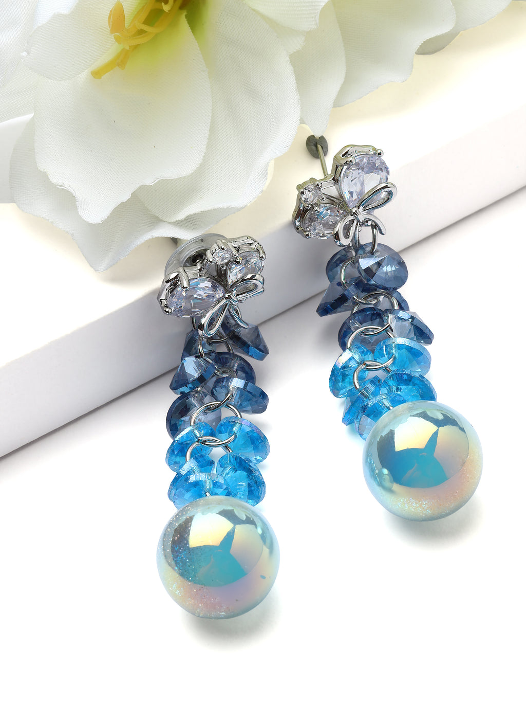 Beaded Globe Drop Earrings