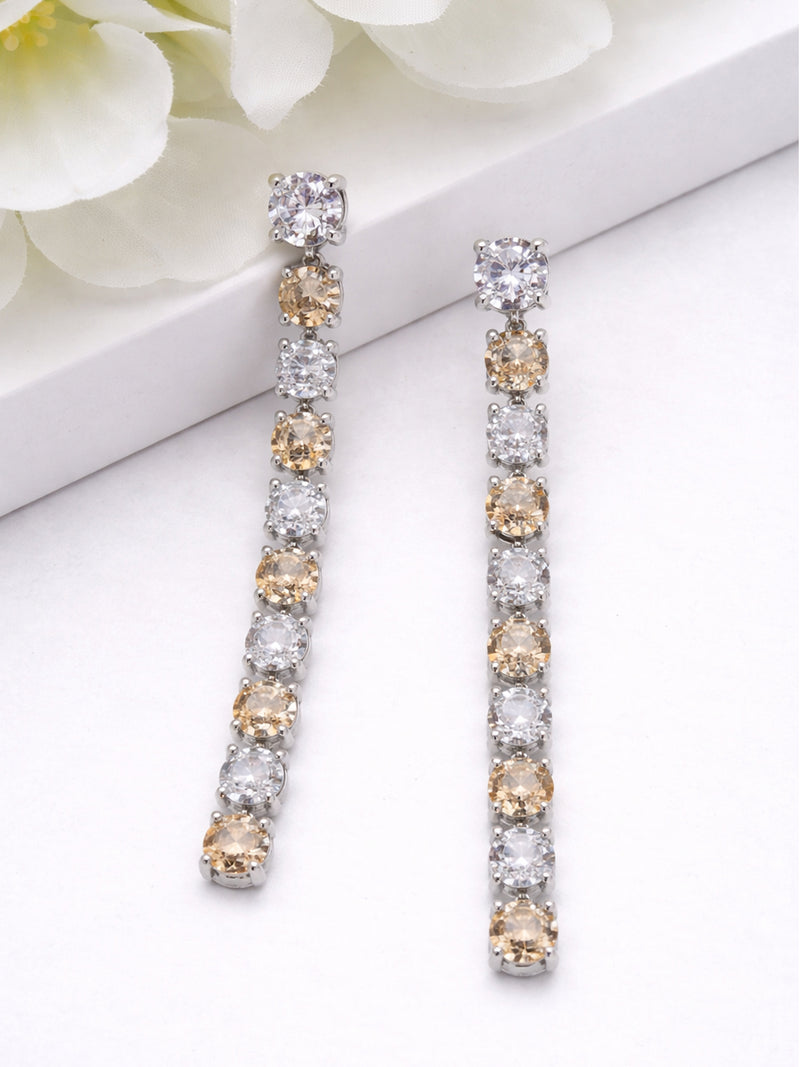 Graduated Crystal Line Drop Earrings