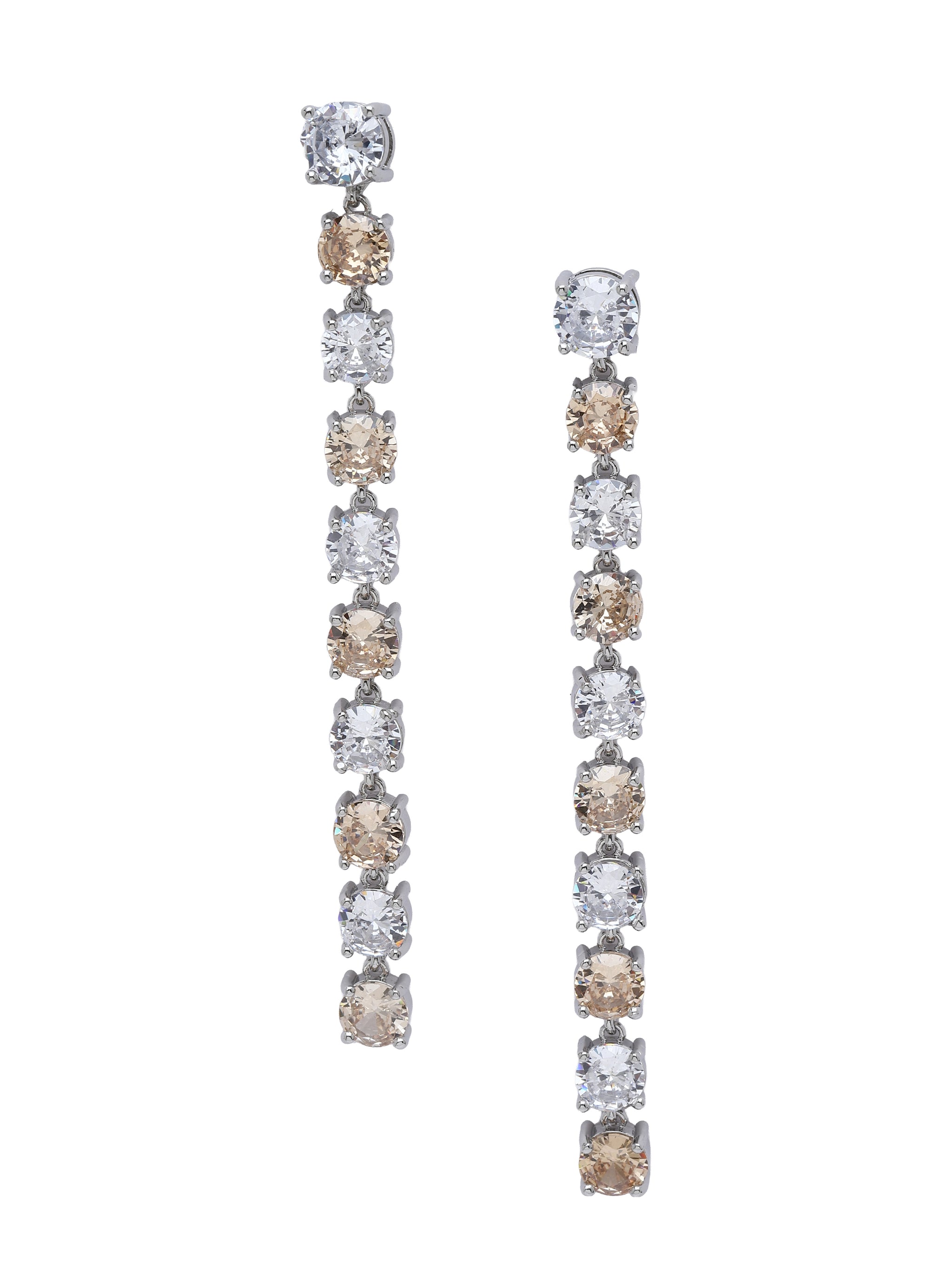 Graduated Crystal Line Drop Earrings