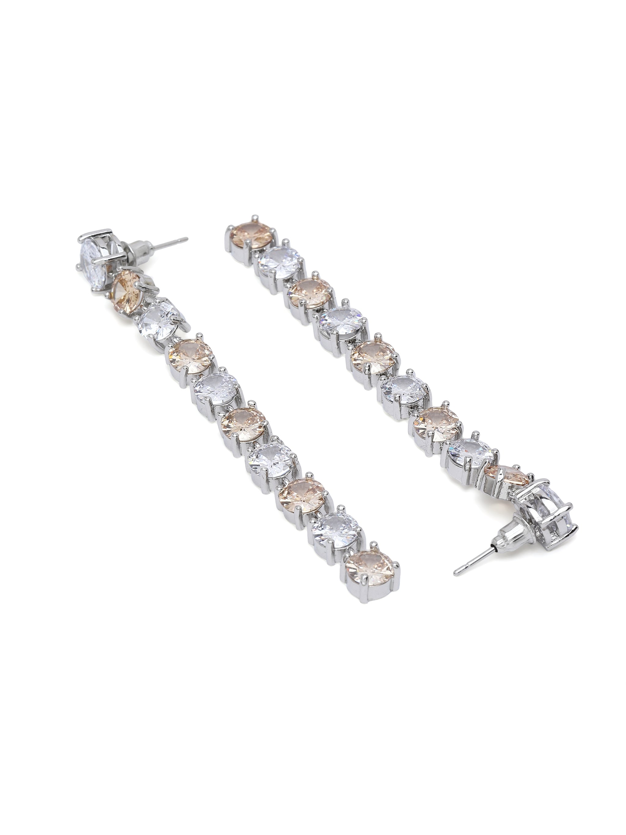 Graduated Crystal Line Drop Earrings