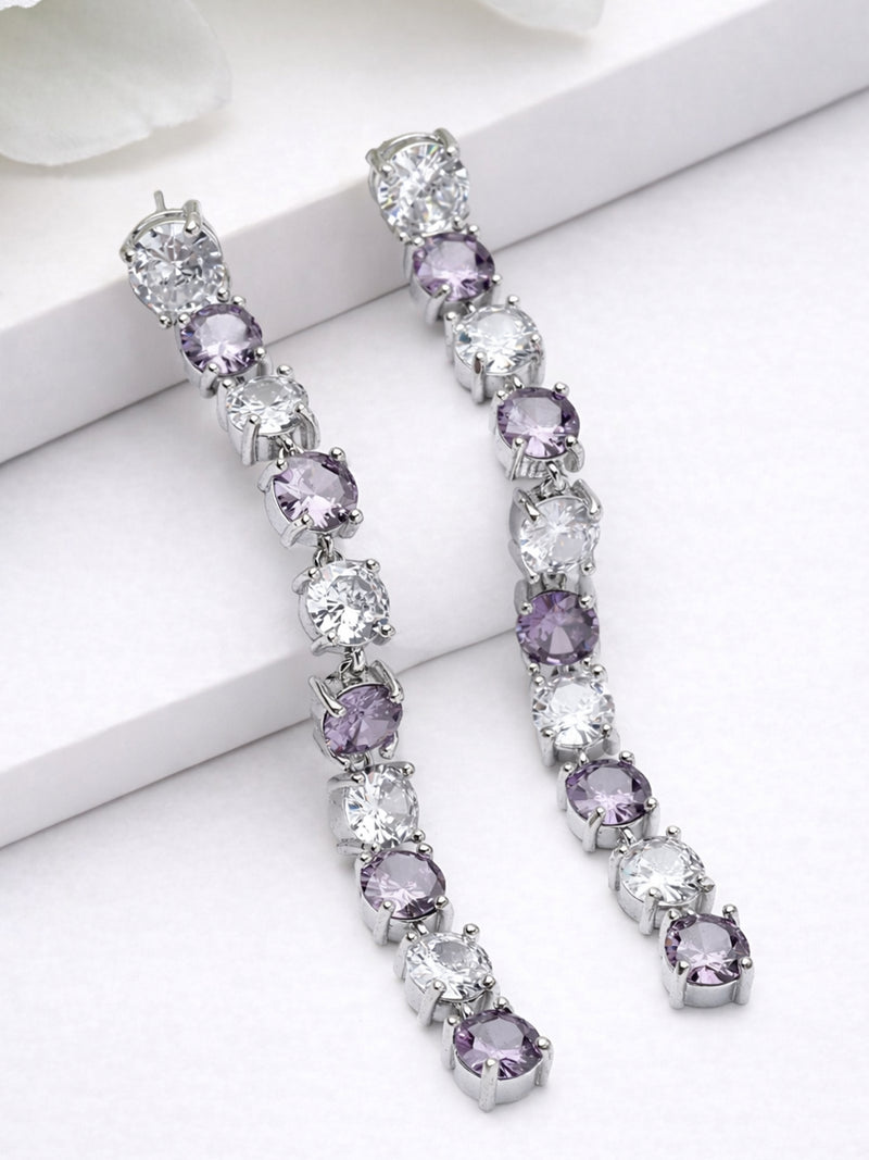 Graduated Crystal Line Drop Earrings