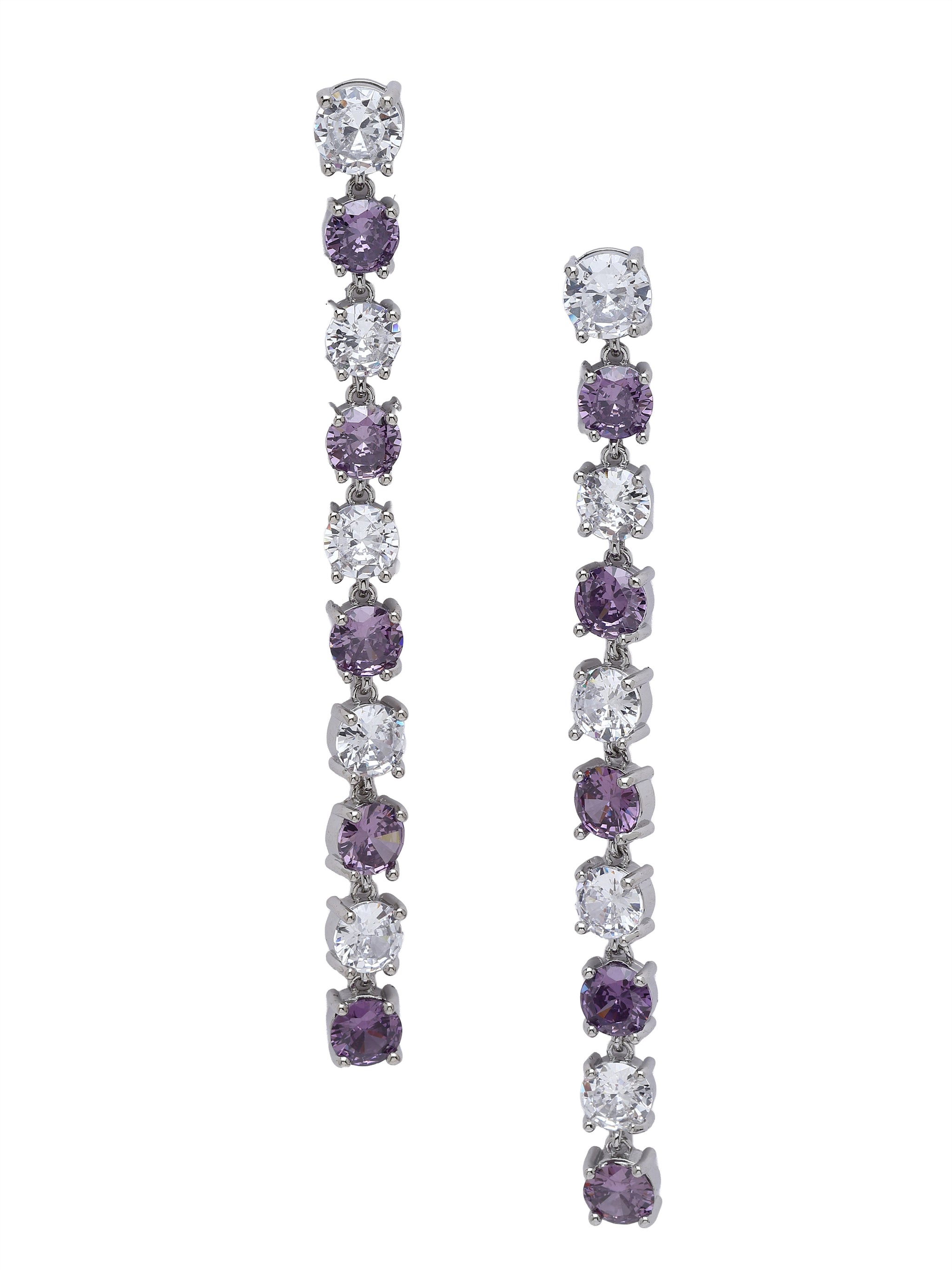 Graduated Crystal Line Drop Earrings
