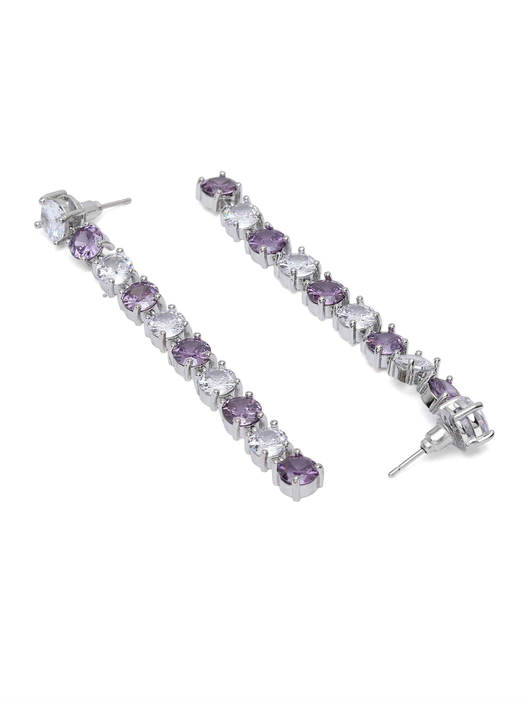 Graduated Crystal Line Drop Earrings