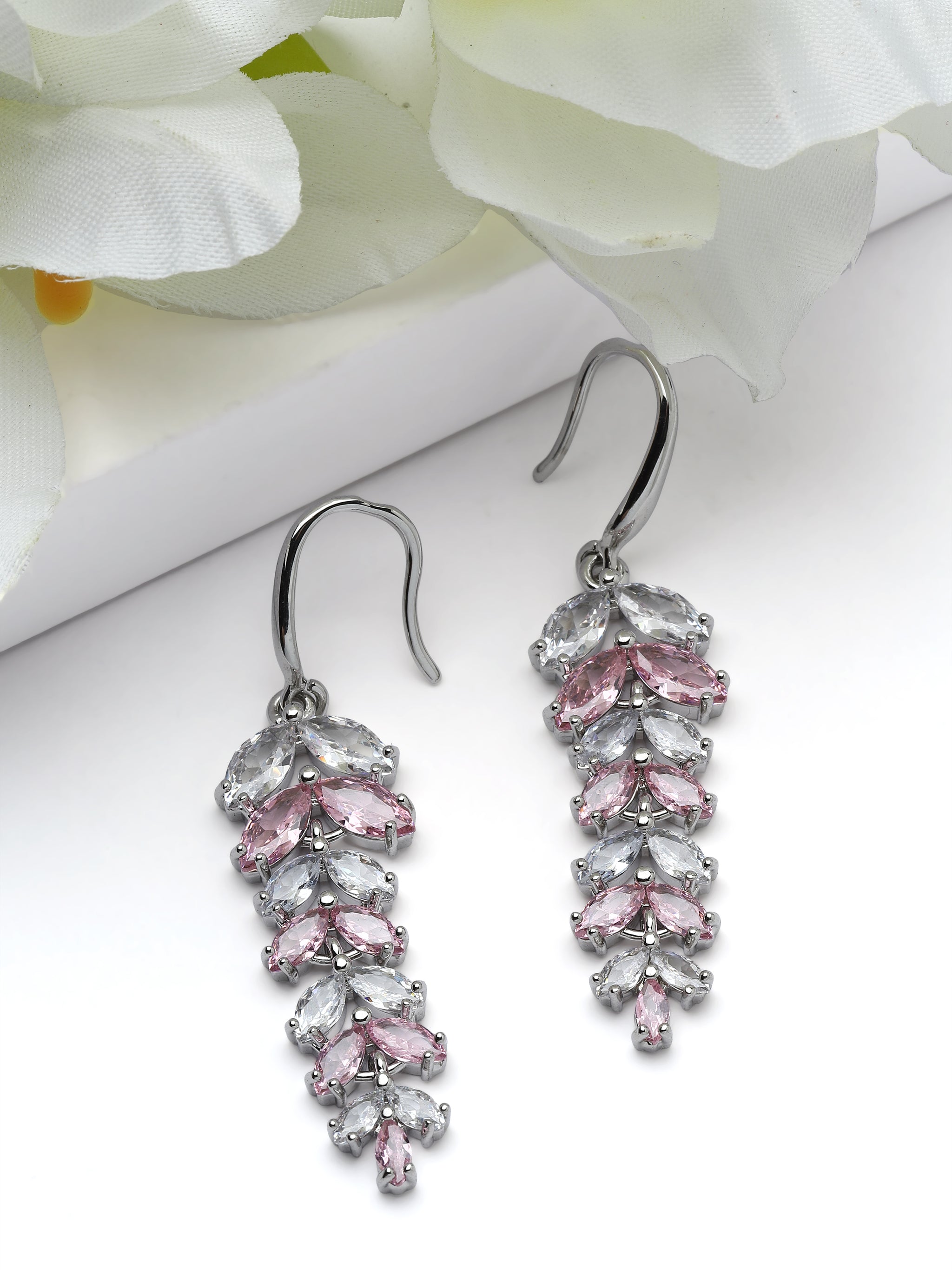 Leaf Cluster Drop Earrings