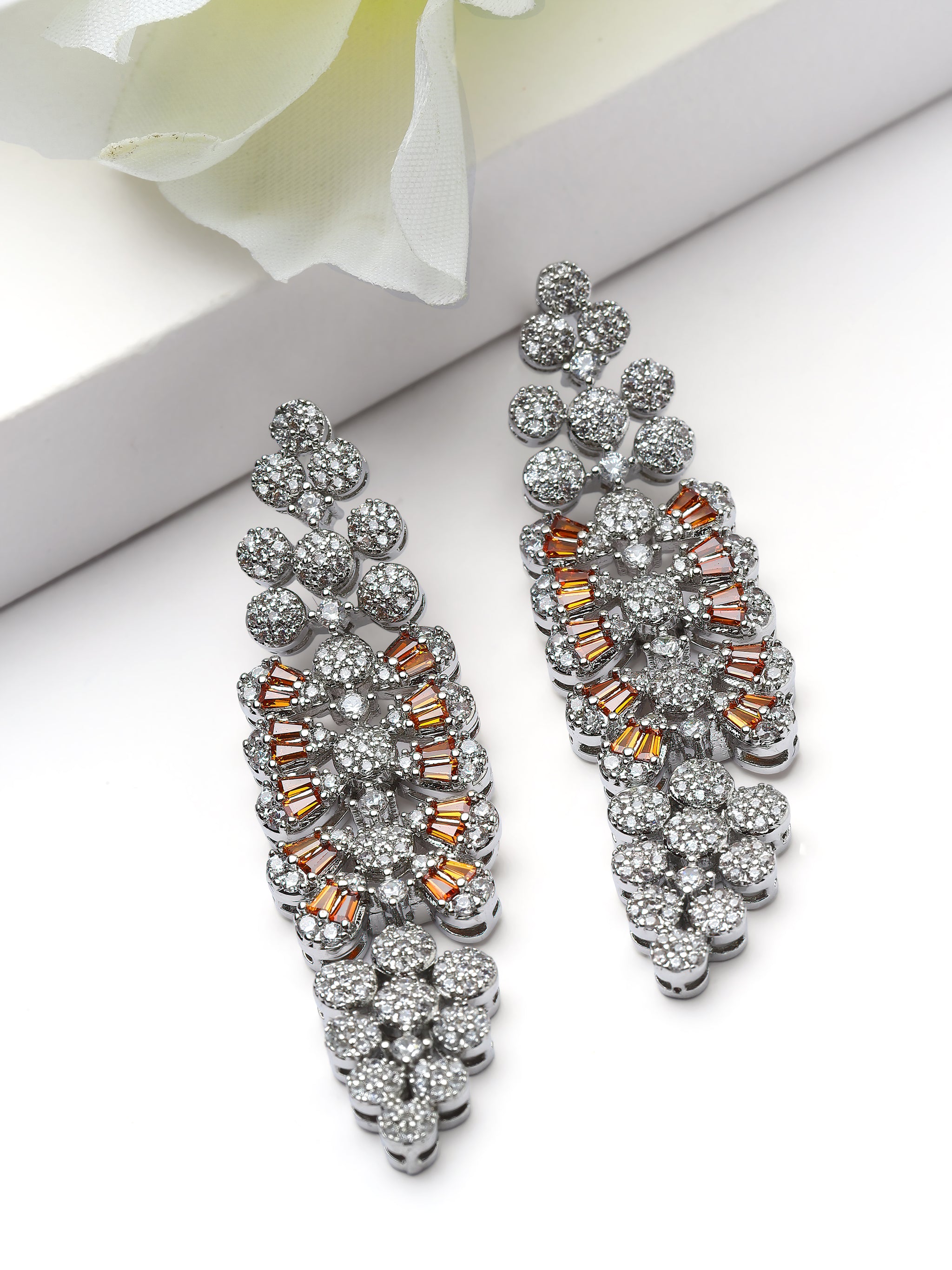 Luxe Floral Cluster Statement Earrings