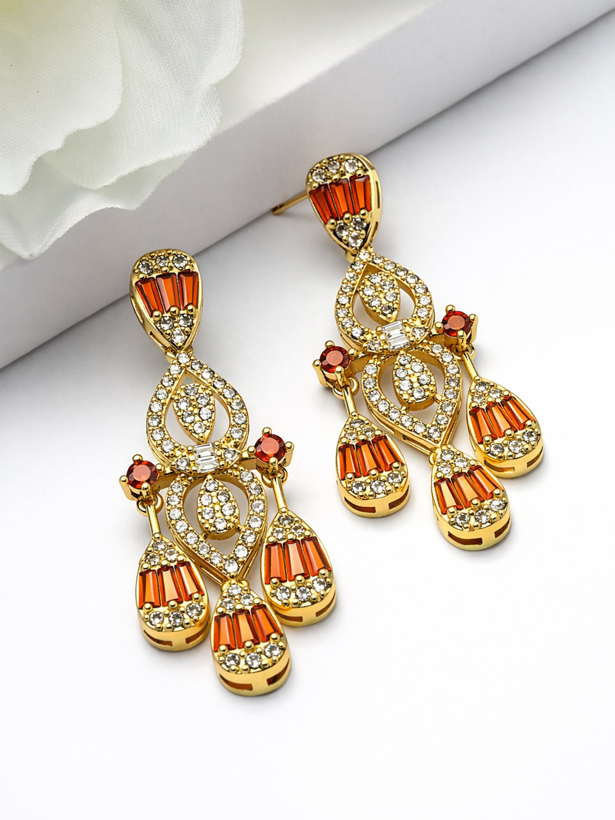 Geometric Chandelier Statement Earrings