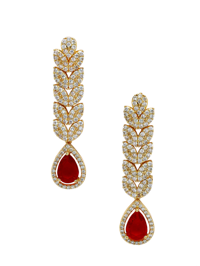 Leaf Cascade Teardrop Statement Earrings