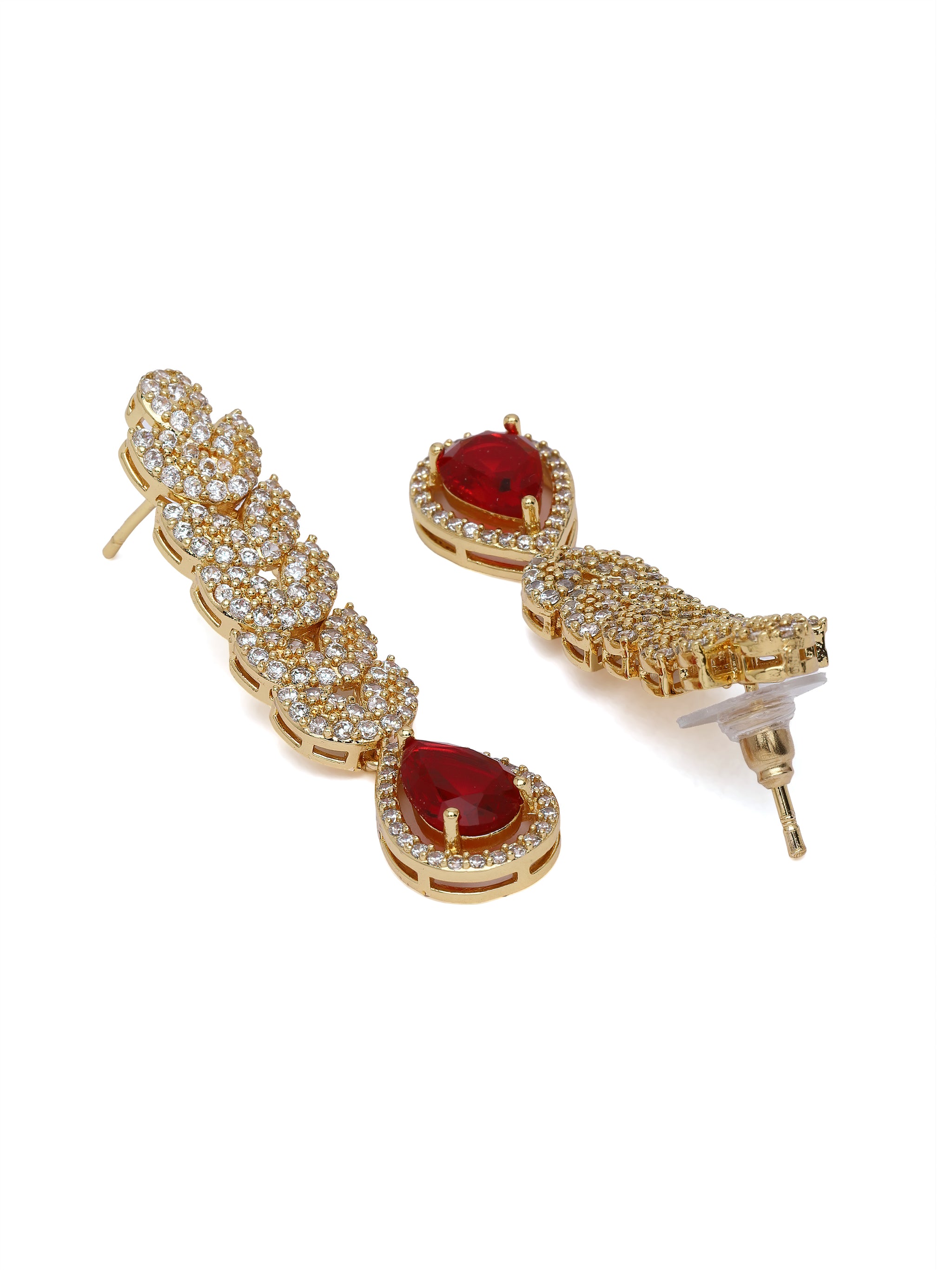 Leaf Cascade Teardrop Statement Earrings