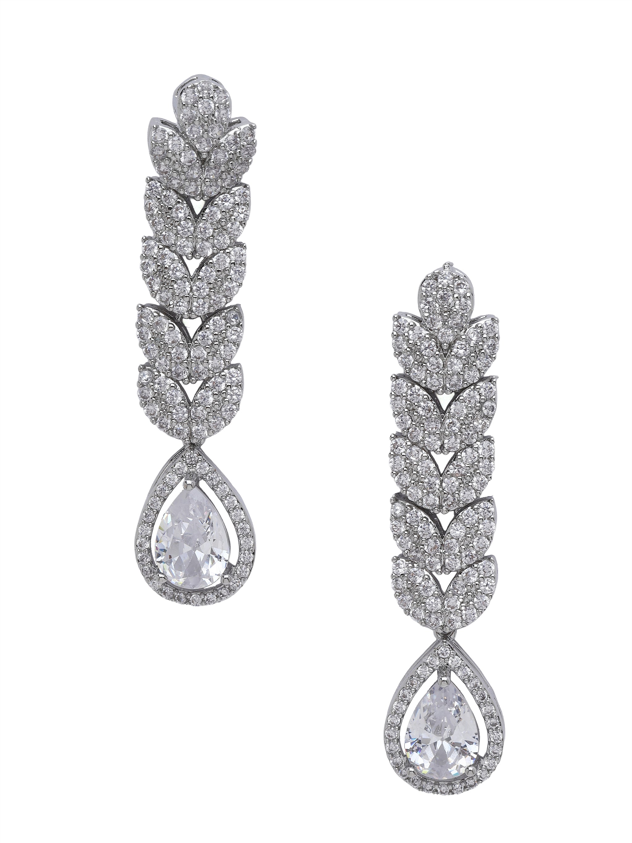Leaf Cascade Teardrop Statement Earrings
