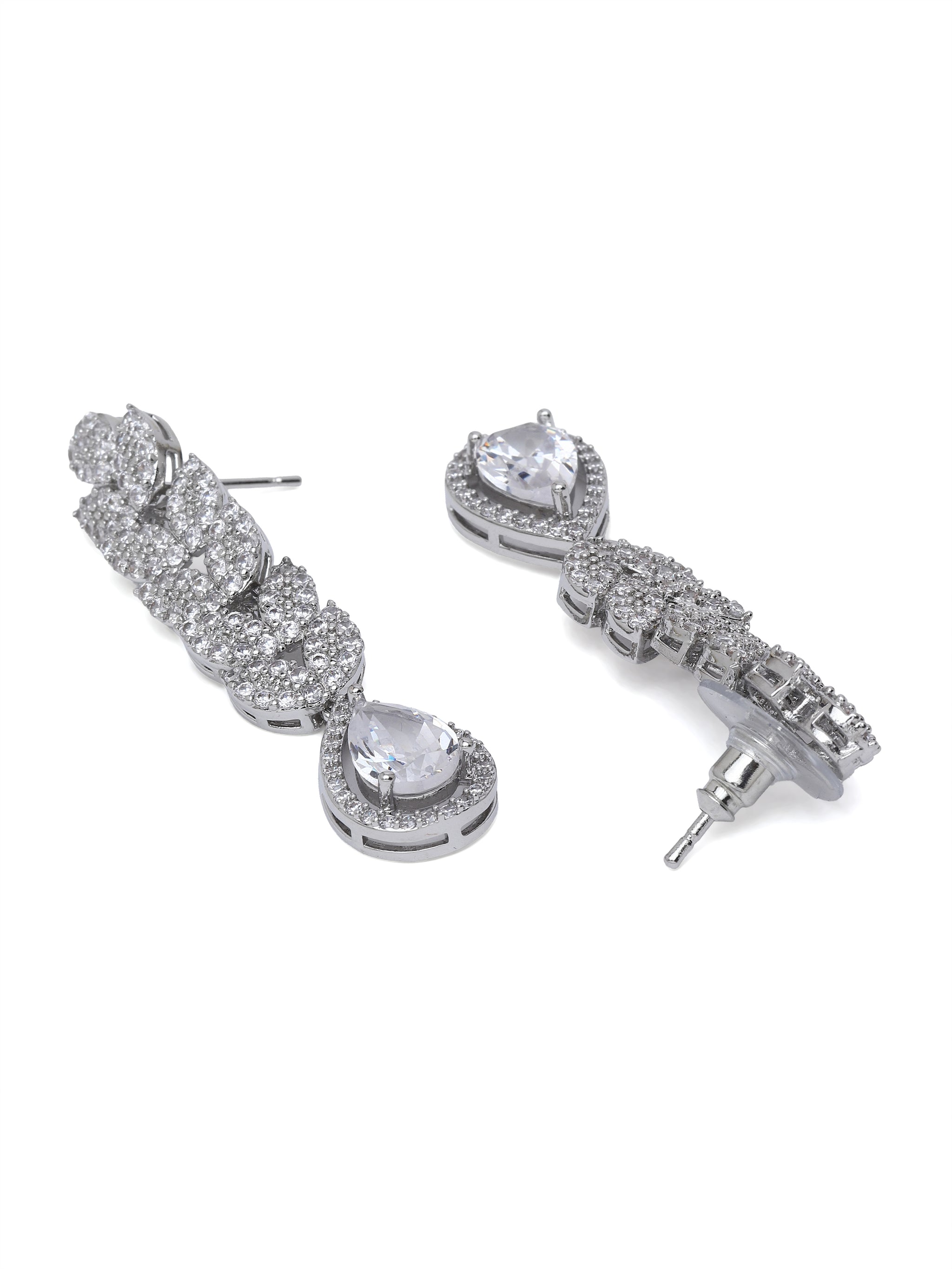 Leaf Cascade Teardrop Statement Earrings