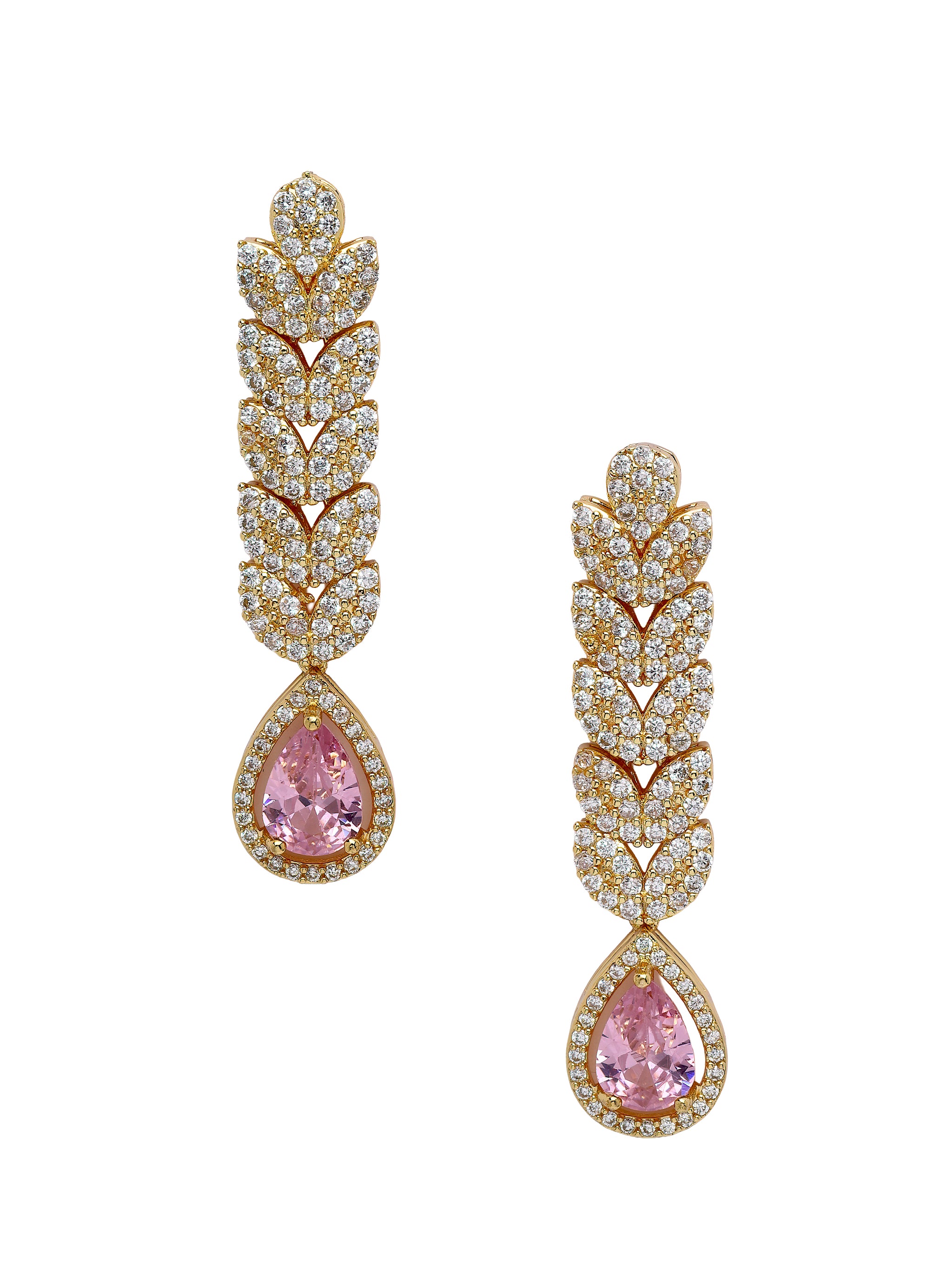 Leaf Cascade Teardrop Statement Earrings