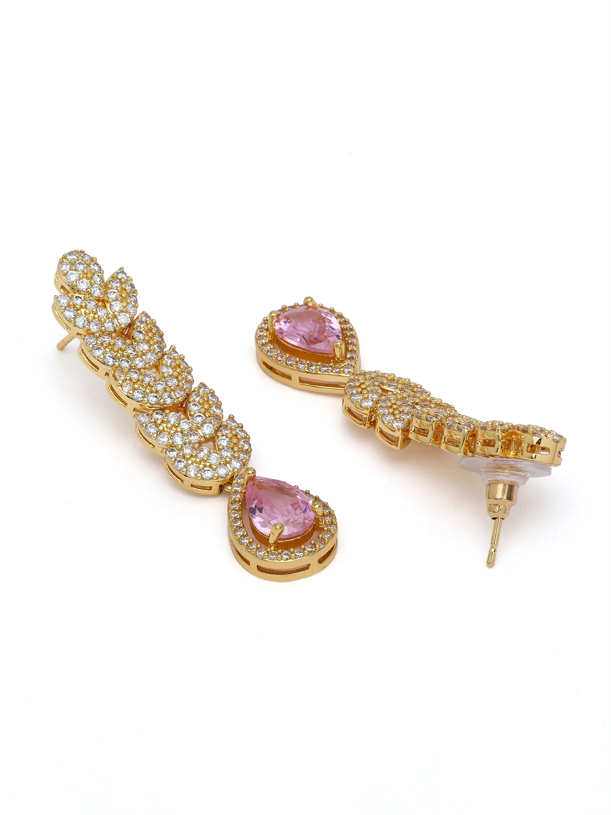 Leaf Cascade Teardrop Statement Earrings