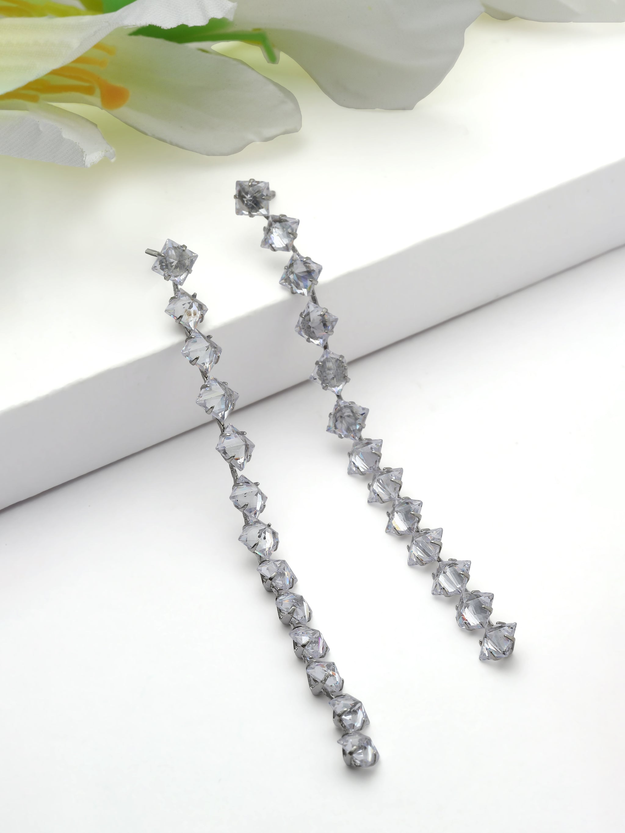 Crystal Line Drop Earrings