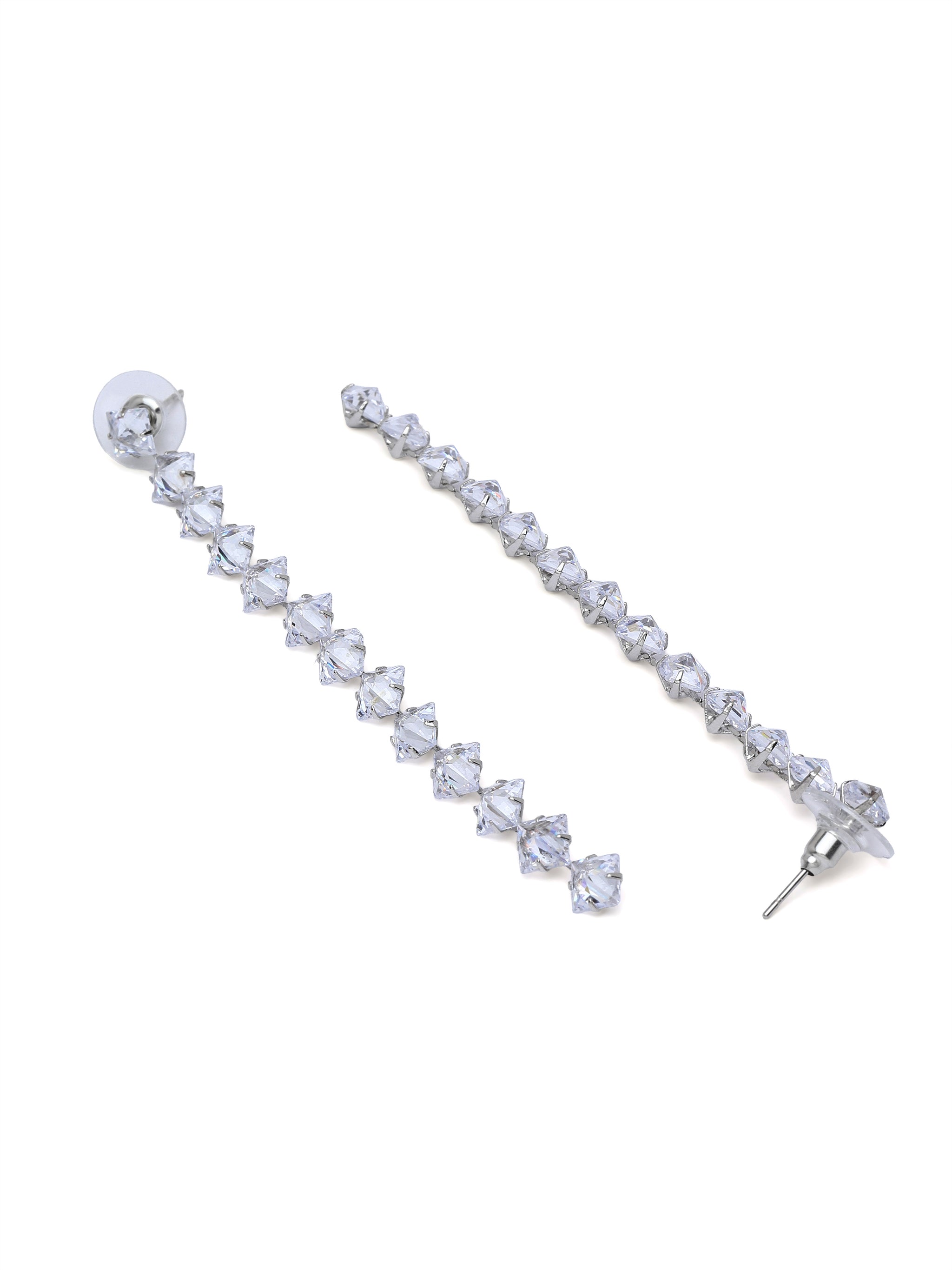 Crystal Line Drop Earrings