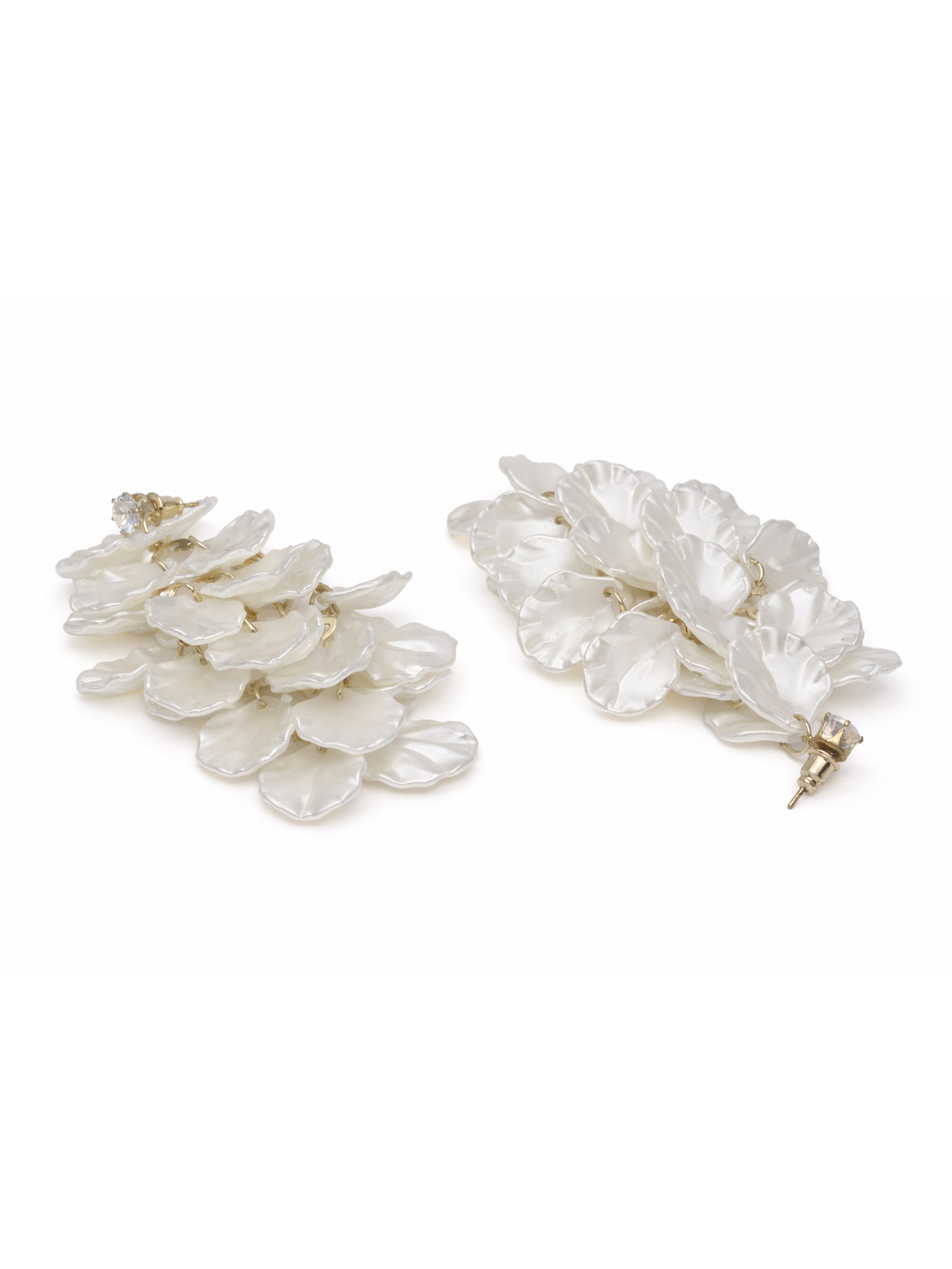 Crinkled Petal Cascade Statement Earrings