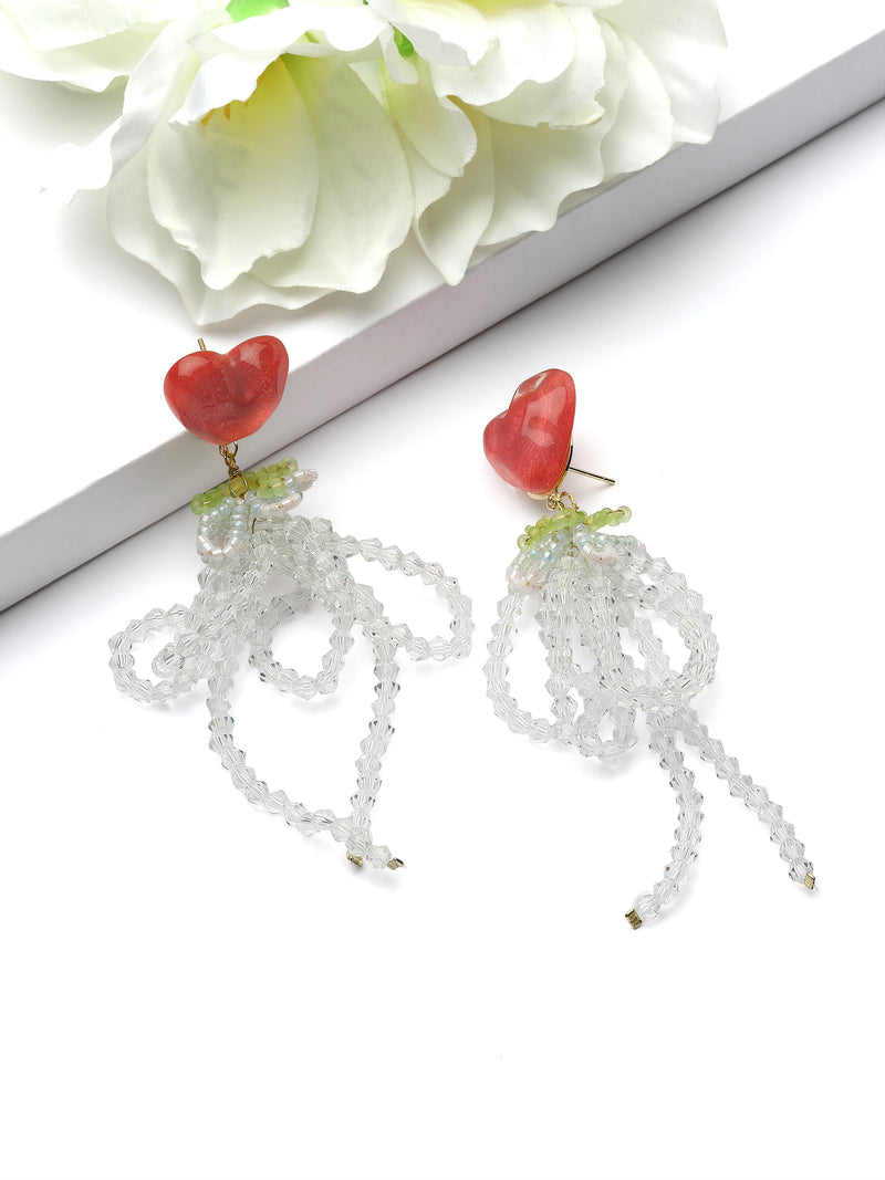 Heart Stone Drop Earrings