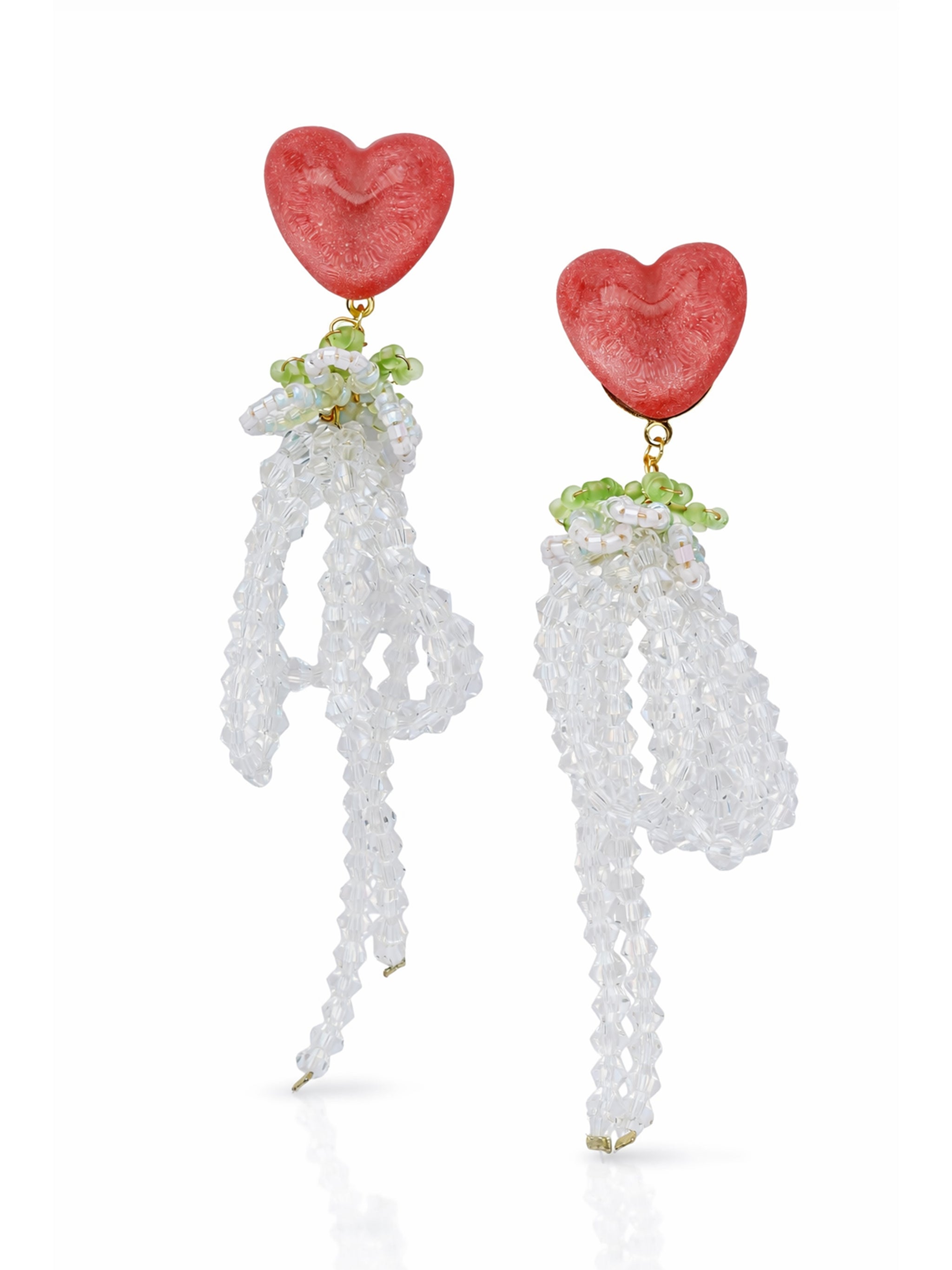 Heart Stone Drop Earrings