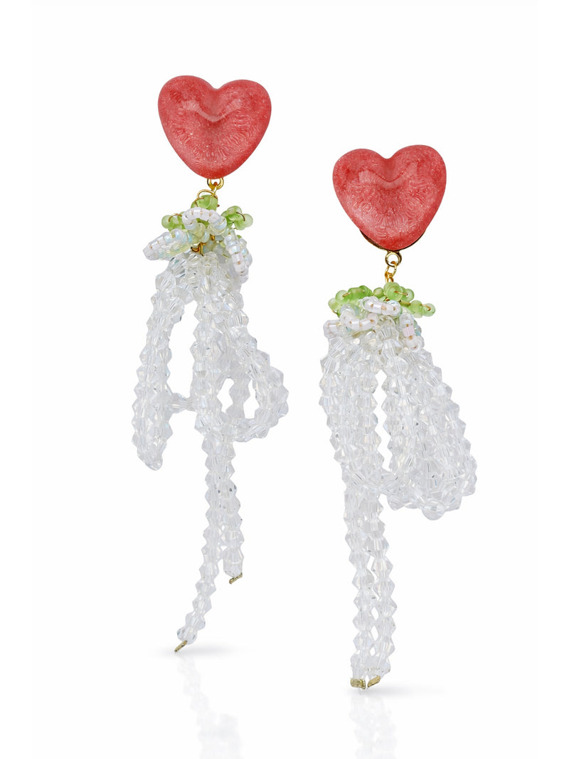 Heart Stone Drop Earrings