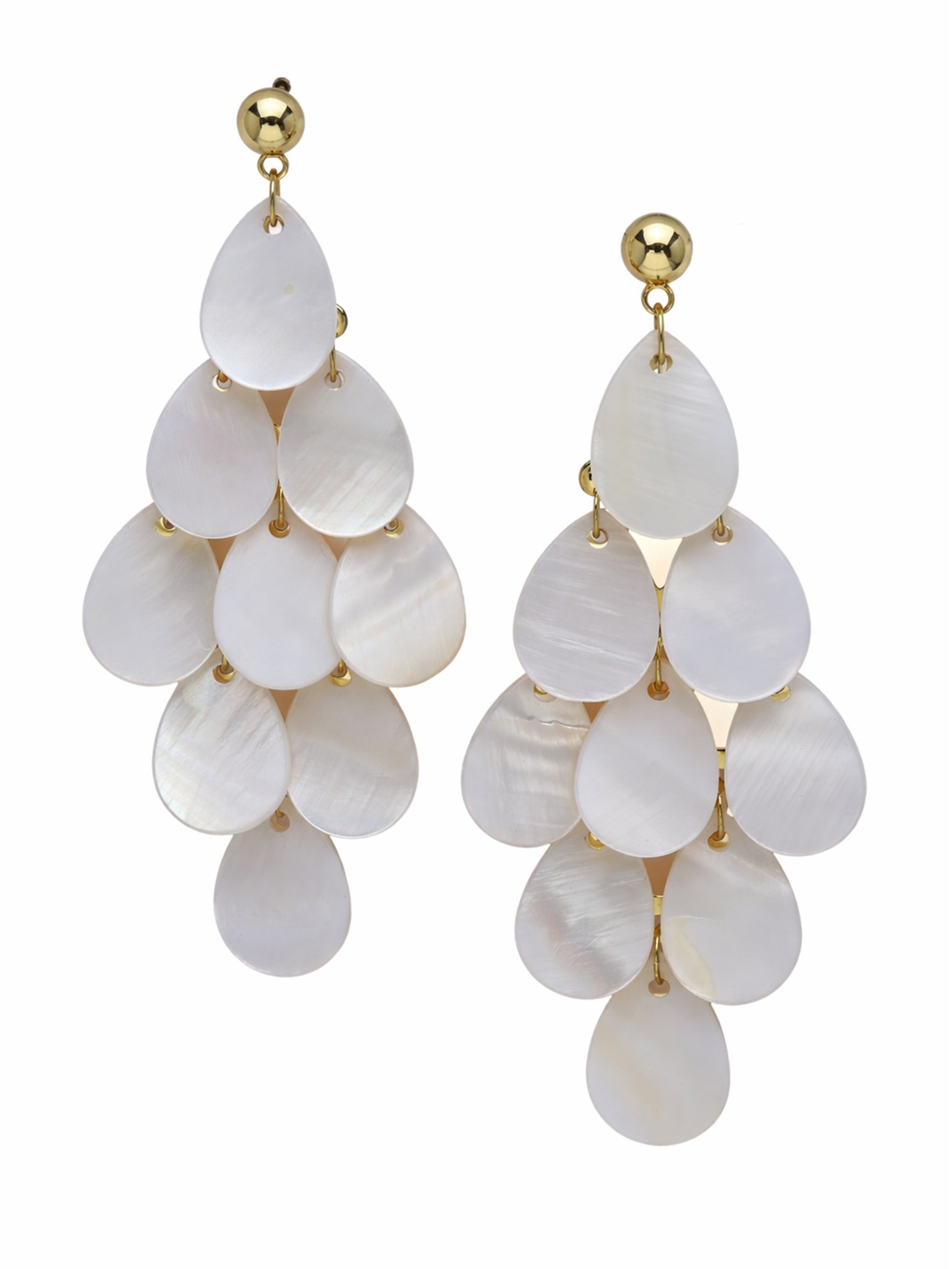 Mother-of-Pearl Cascade Chandelier Earrings