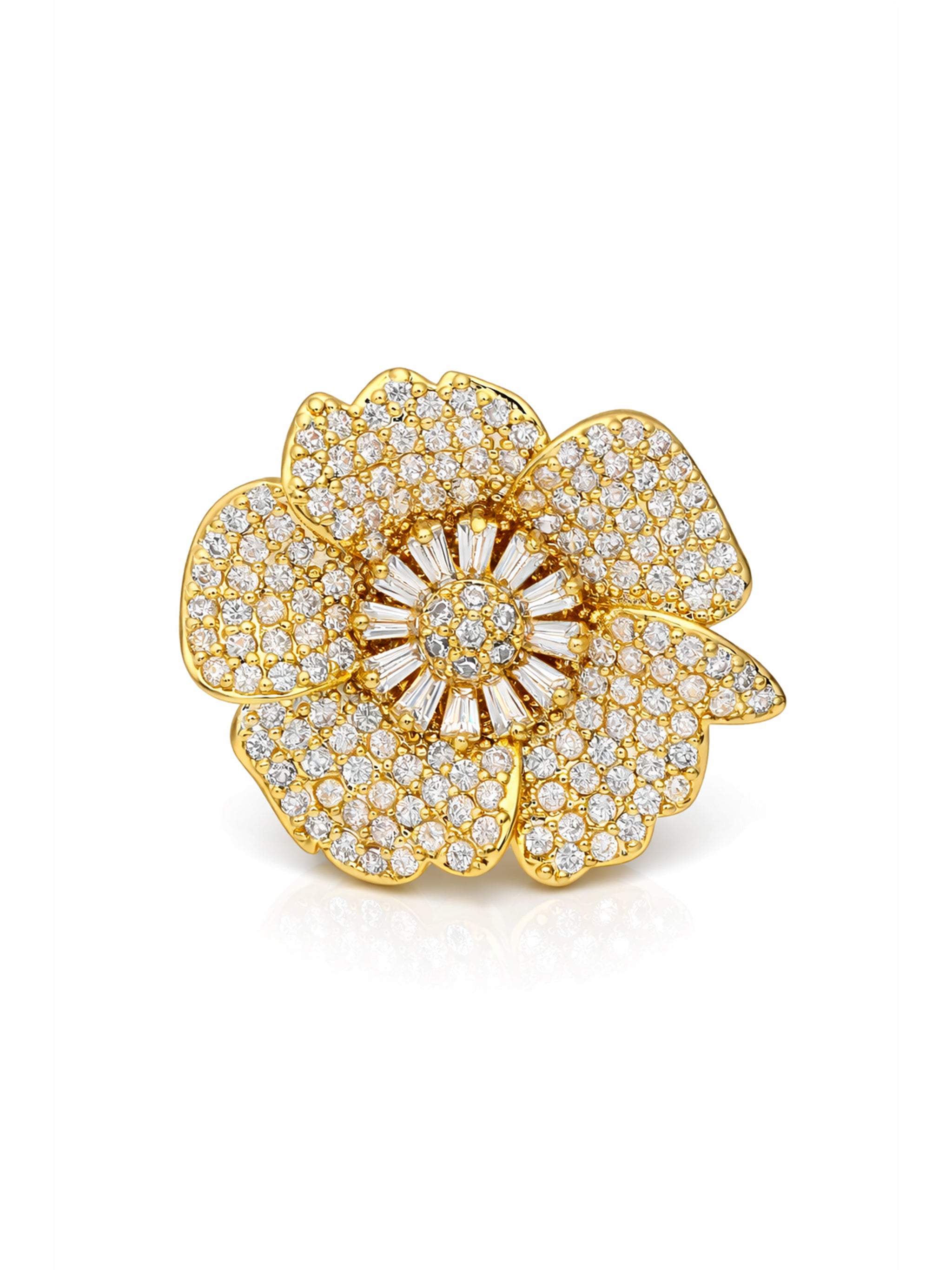 Pavé Floral Statement Ring