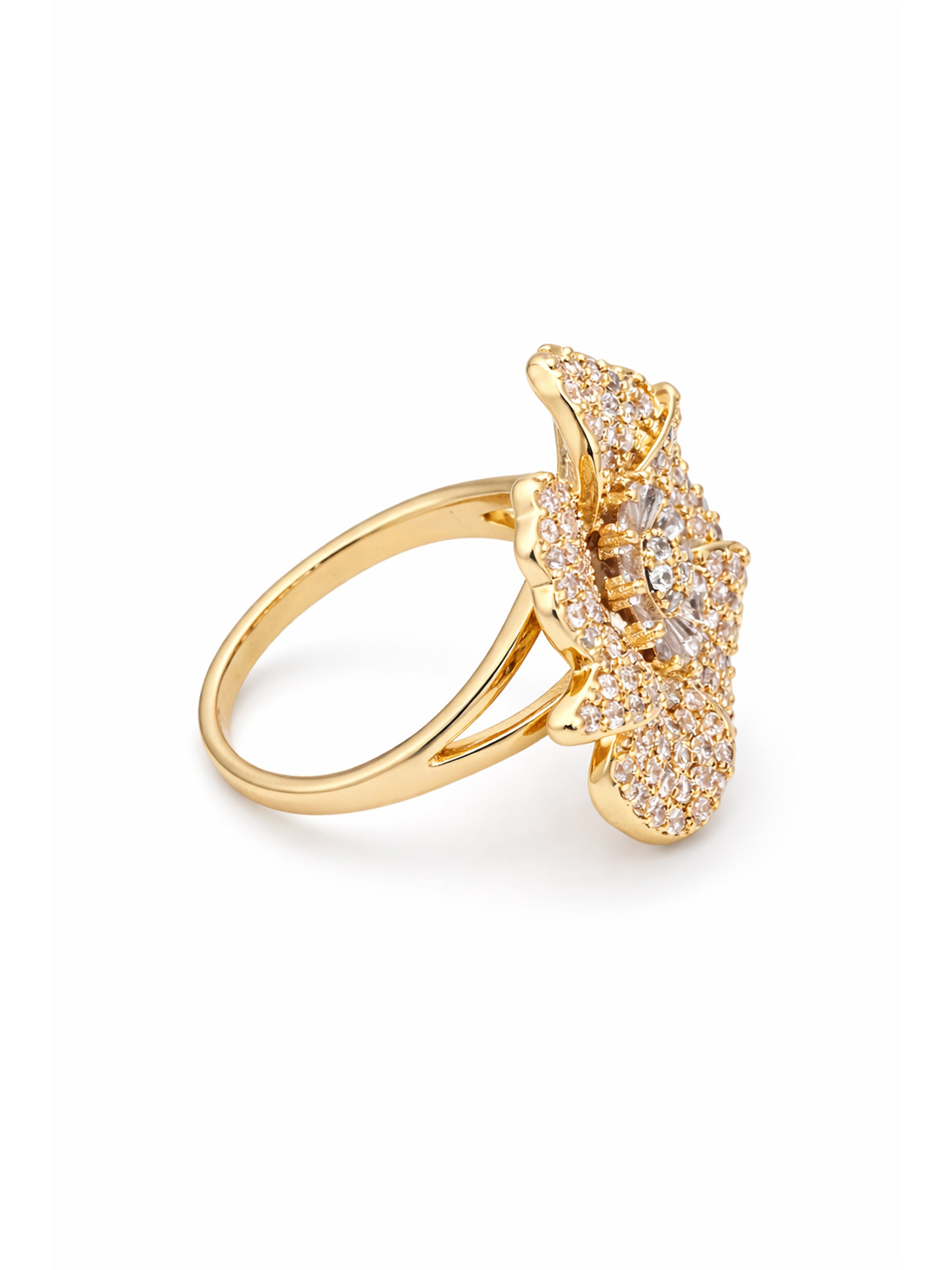 Pavé Floral Statement Ring