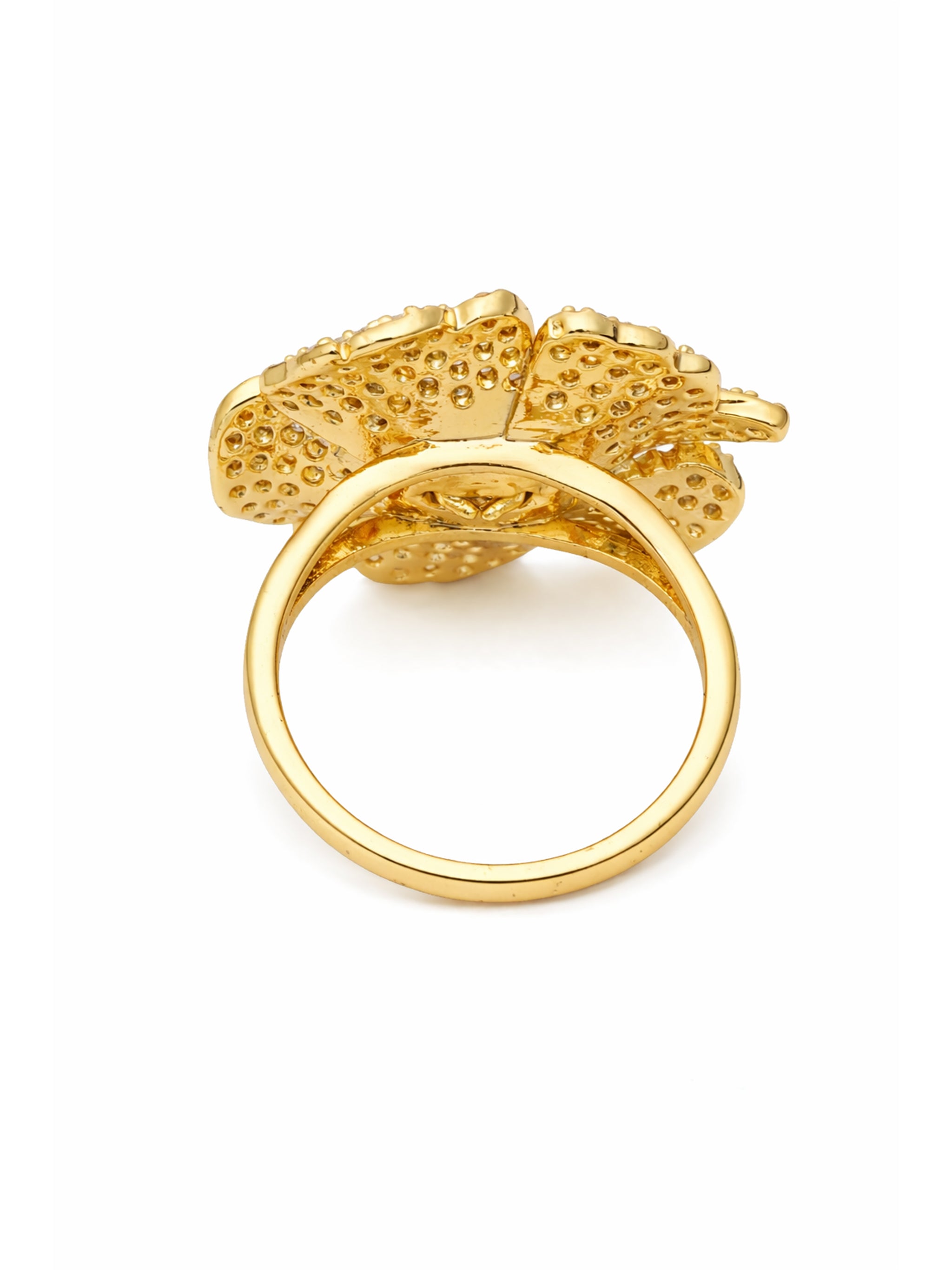 Pavé Floral Statement Ring