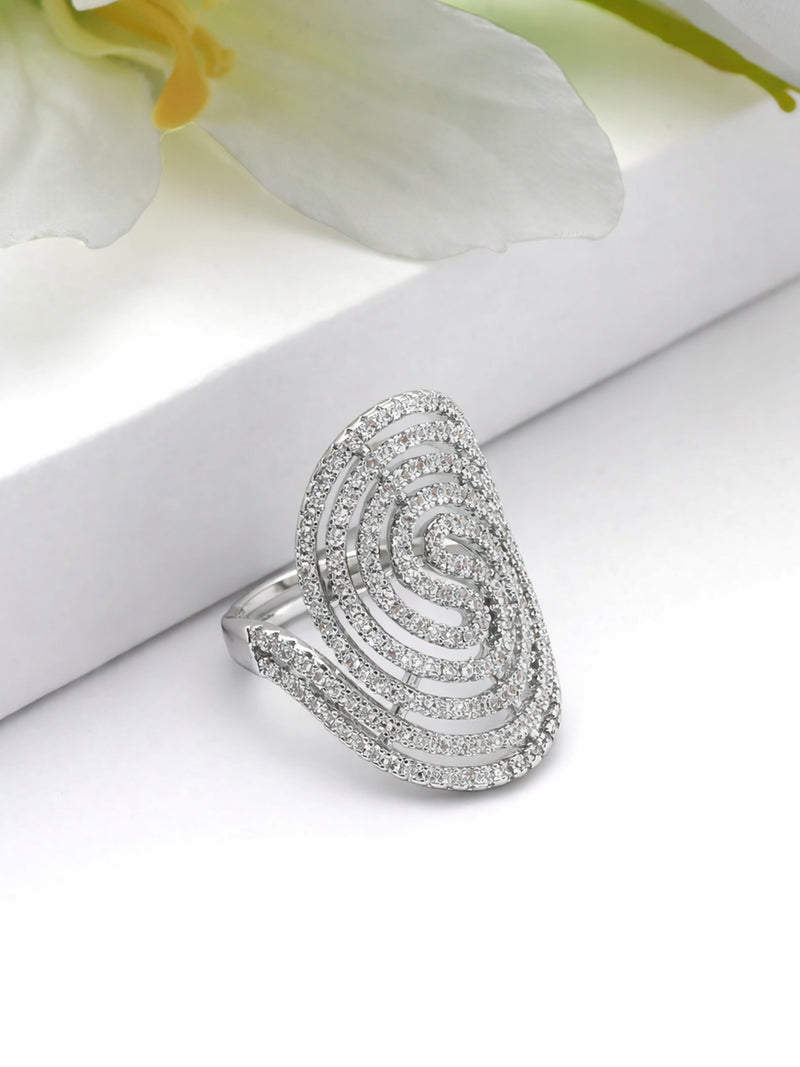 Spiral Pavé Statement Ring
