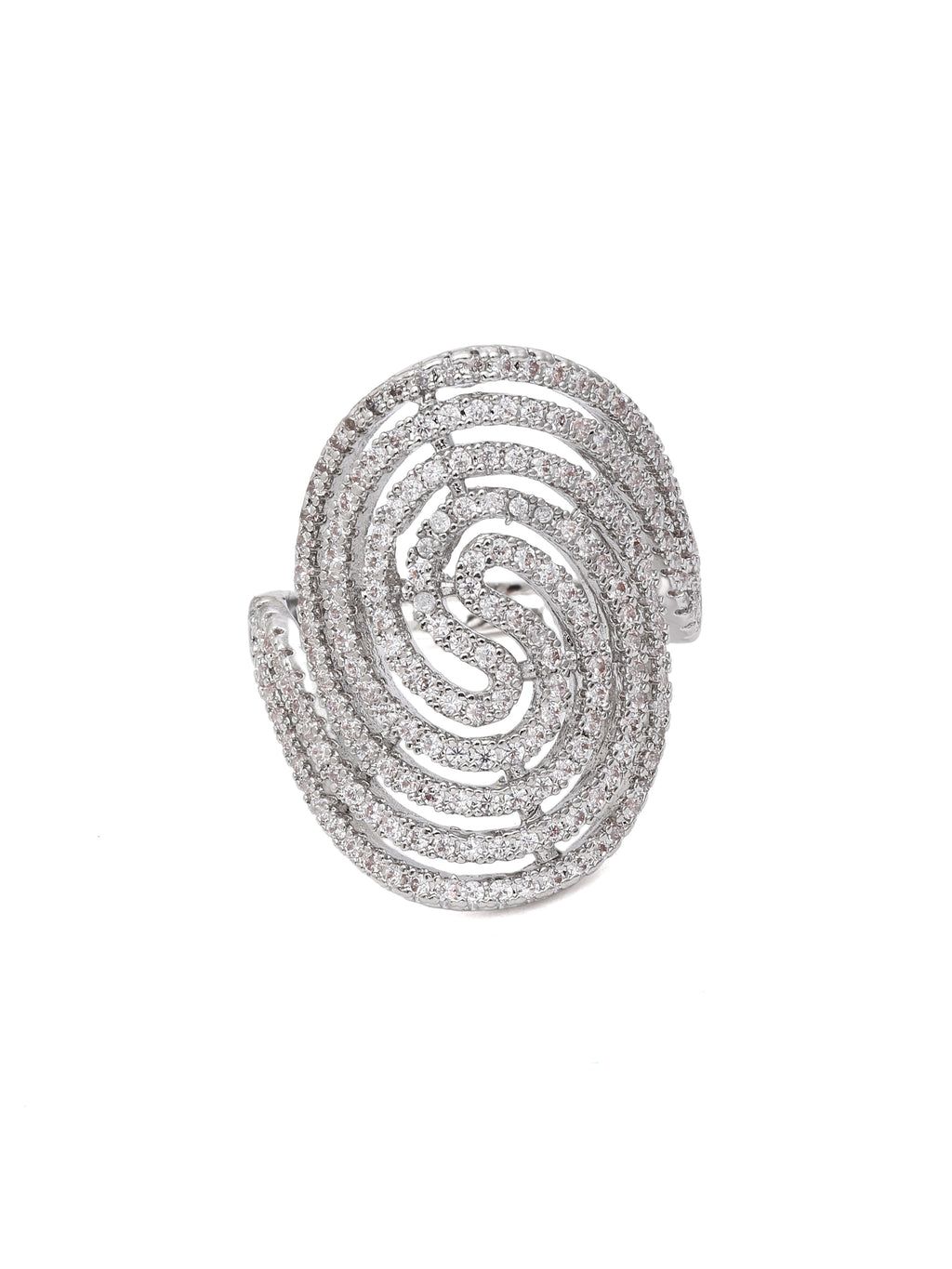 Spiral Pavé Statement Ring