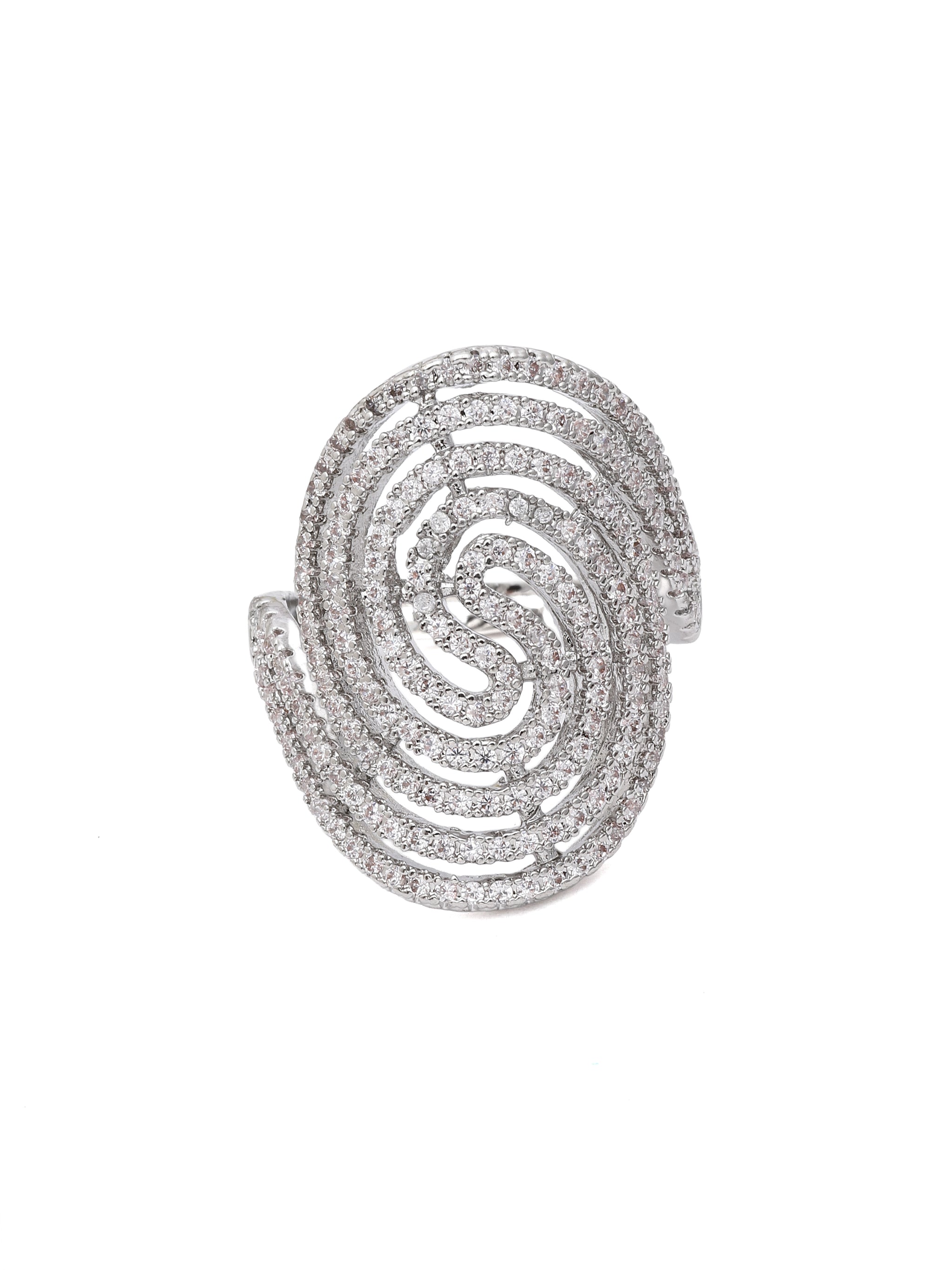 Spiral Pavé Statement Ring