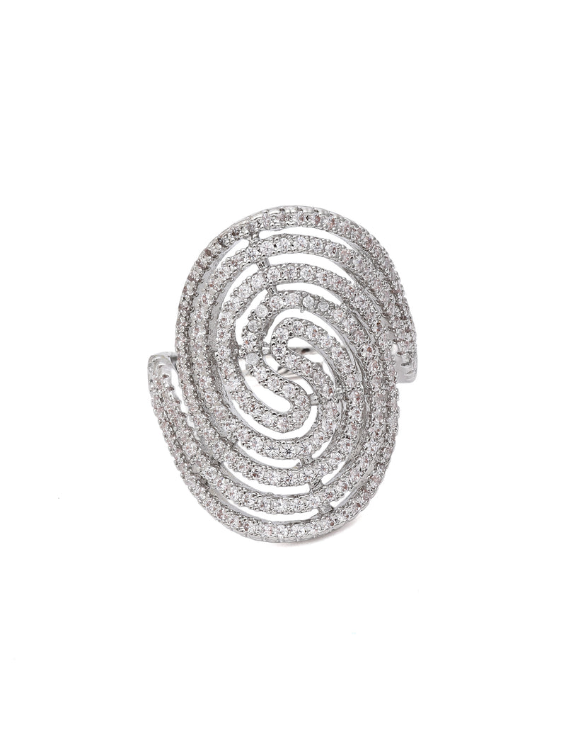 Spiral Pavé Statement Ring