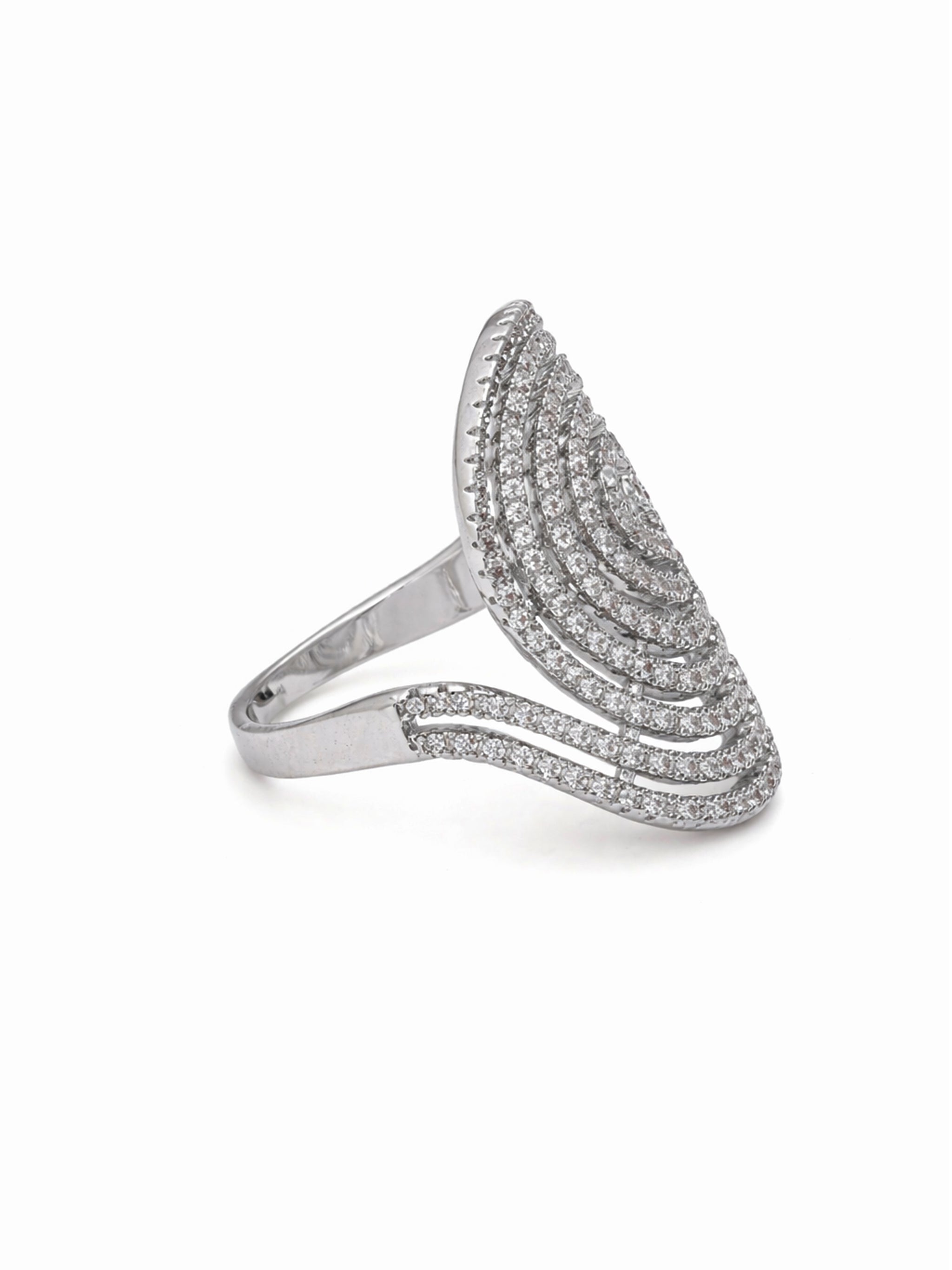 Spiral Pavé Statement Ring