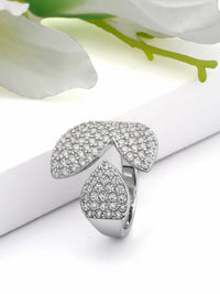 Abstract Pavé Open Ring