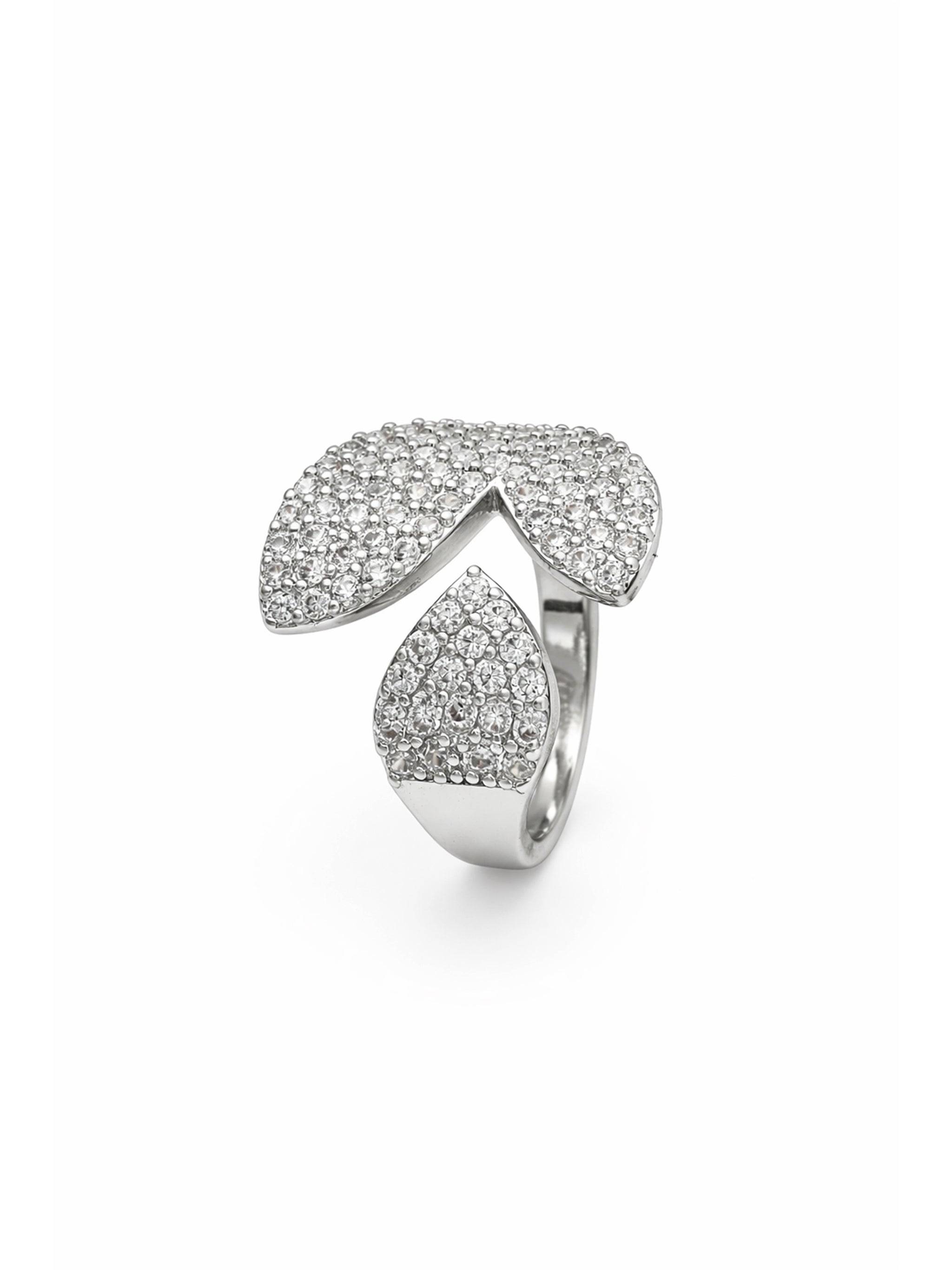 Abstract Pavé Open Ring