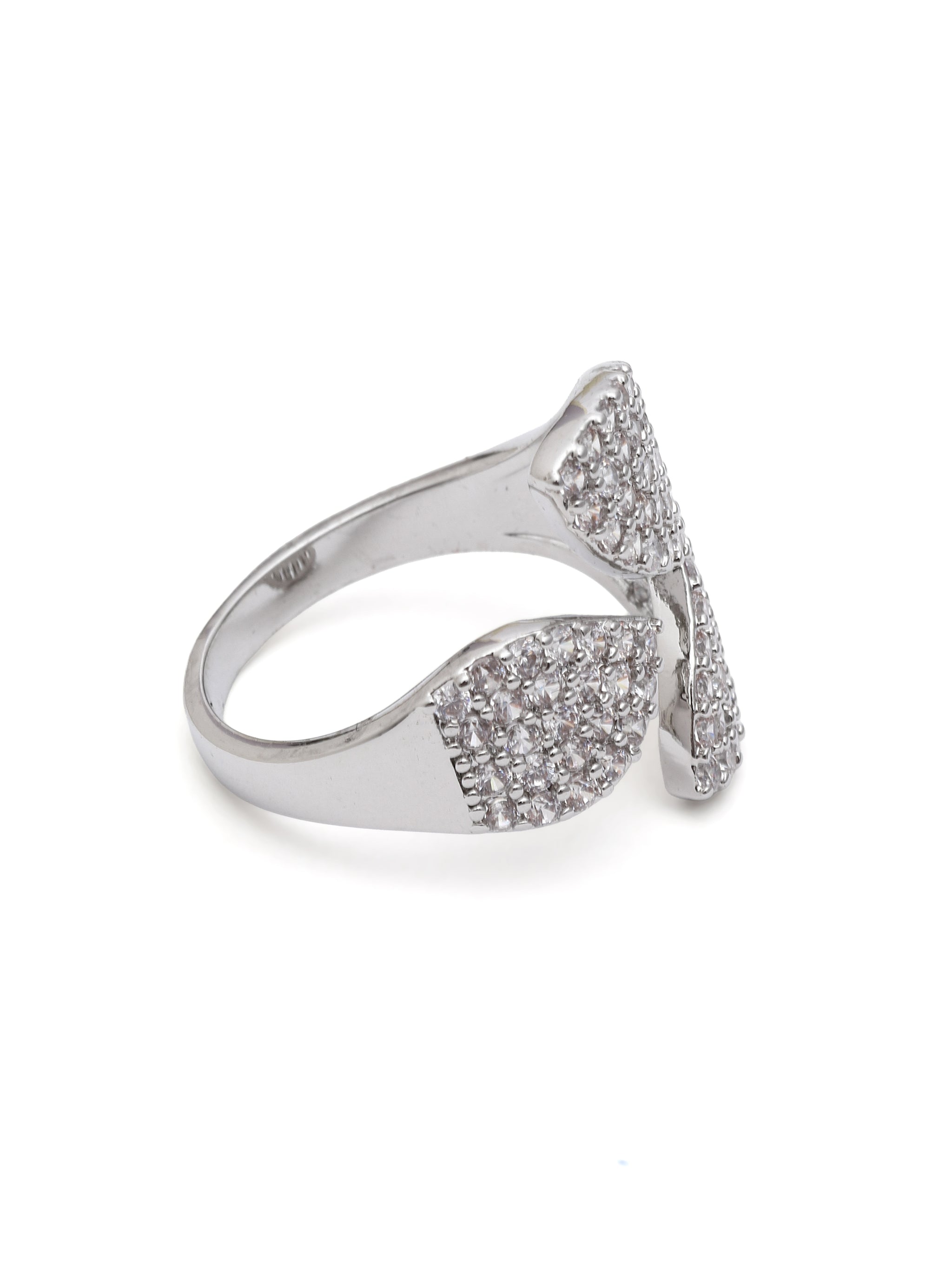 Abstract Pavé Open Ring