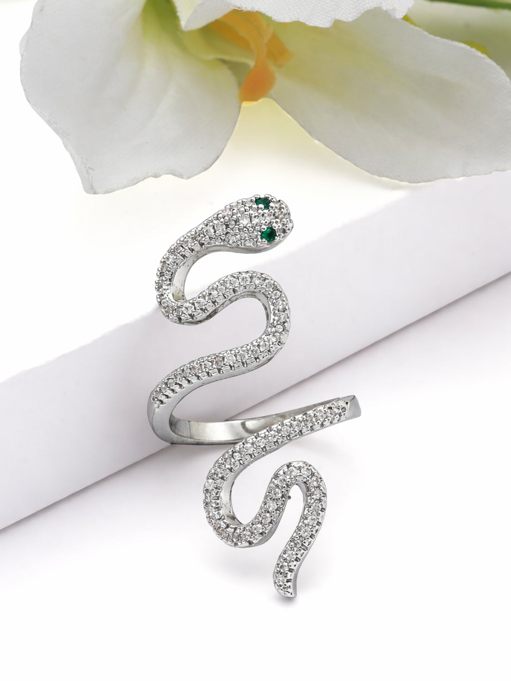 Pavé Snake Coiled Ring