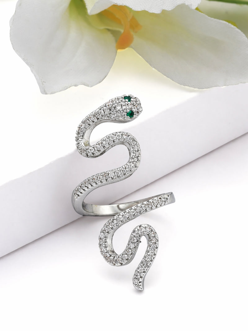 Pavé Snake Coiled Ring