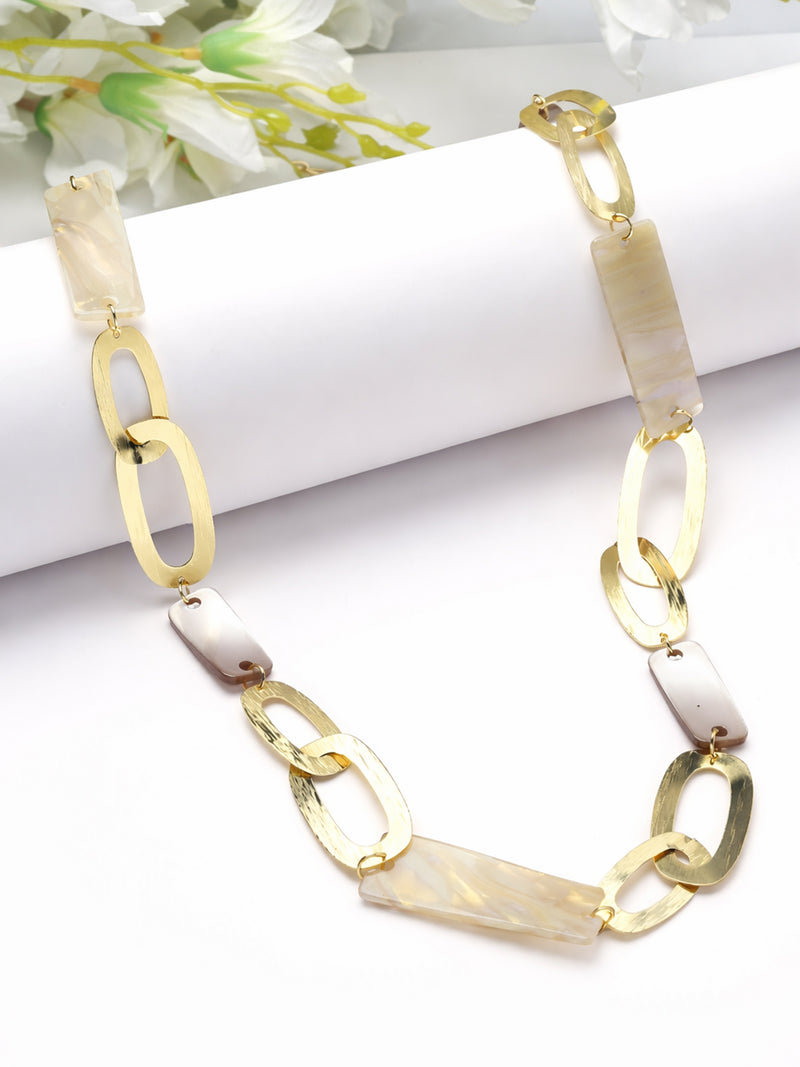 Mixed Link Shell Accent Necklace