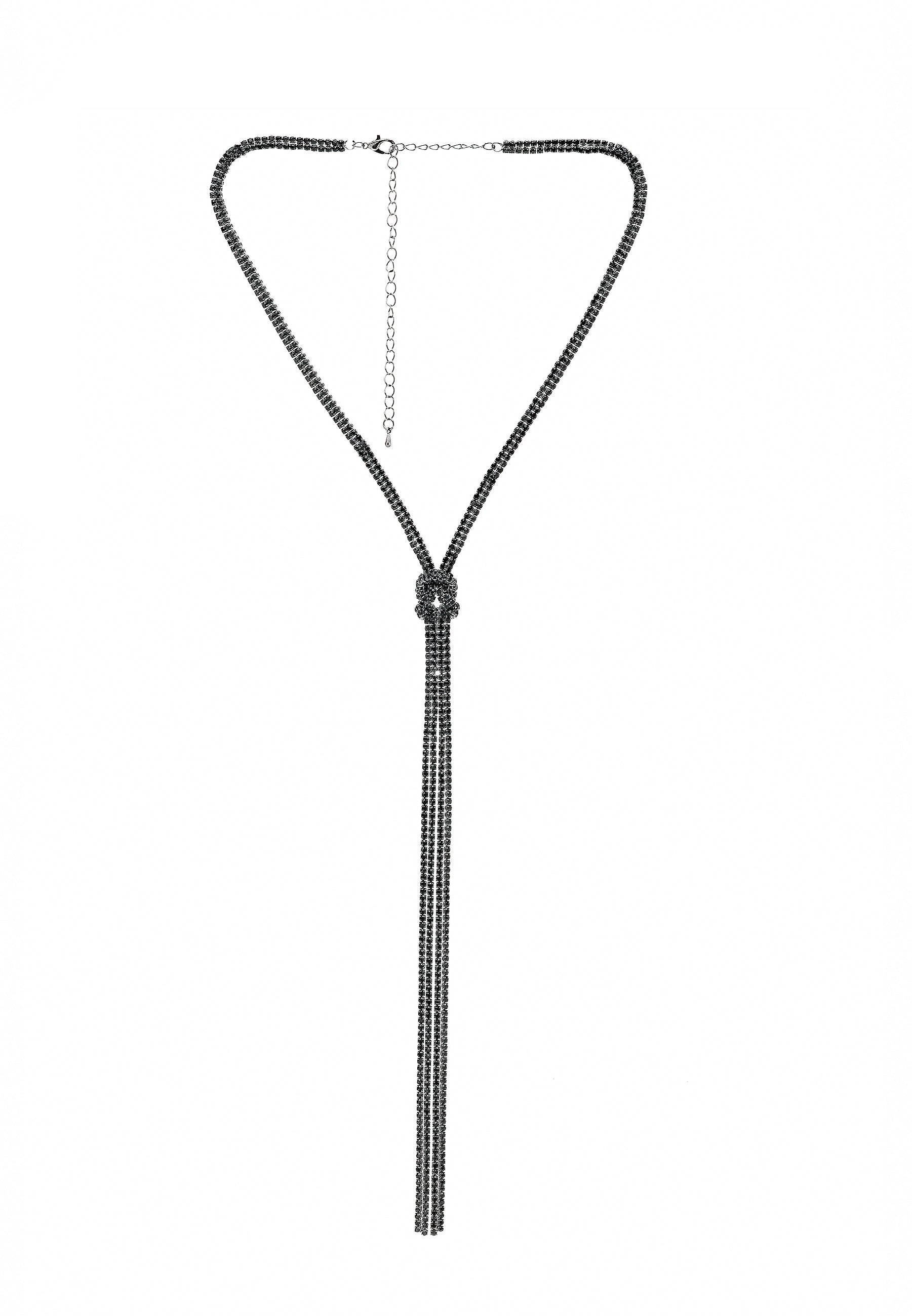 Black Color Tassel Gleaming Necklace Set