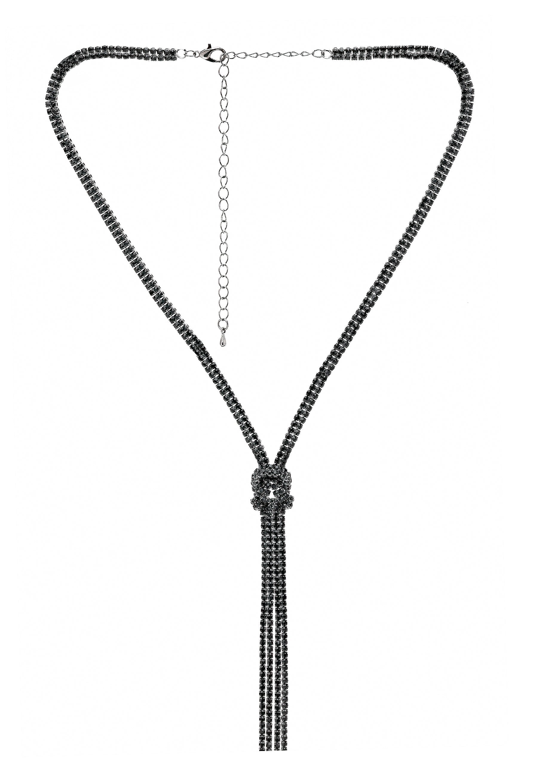 Black Color Tassel Gleaming Necklace Set