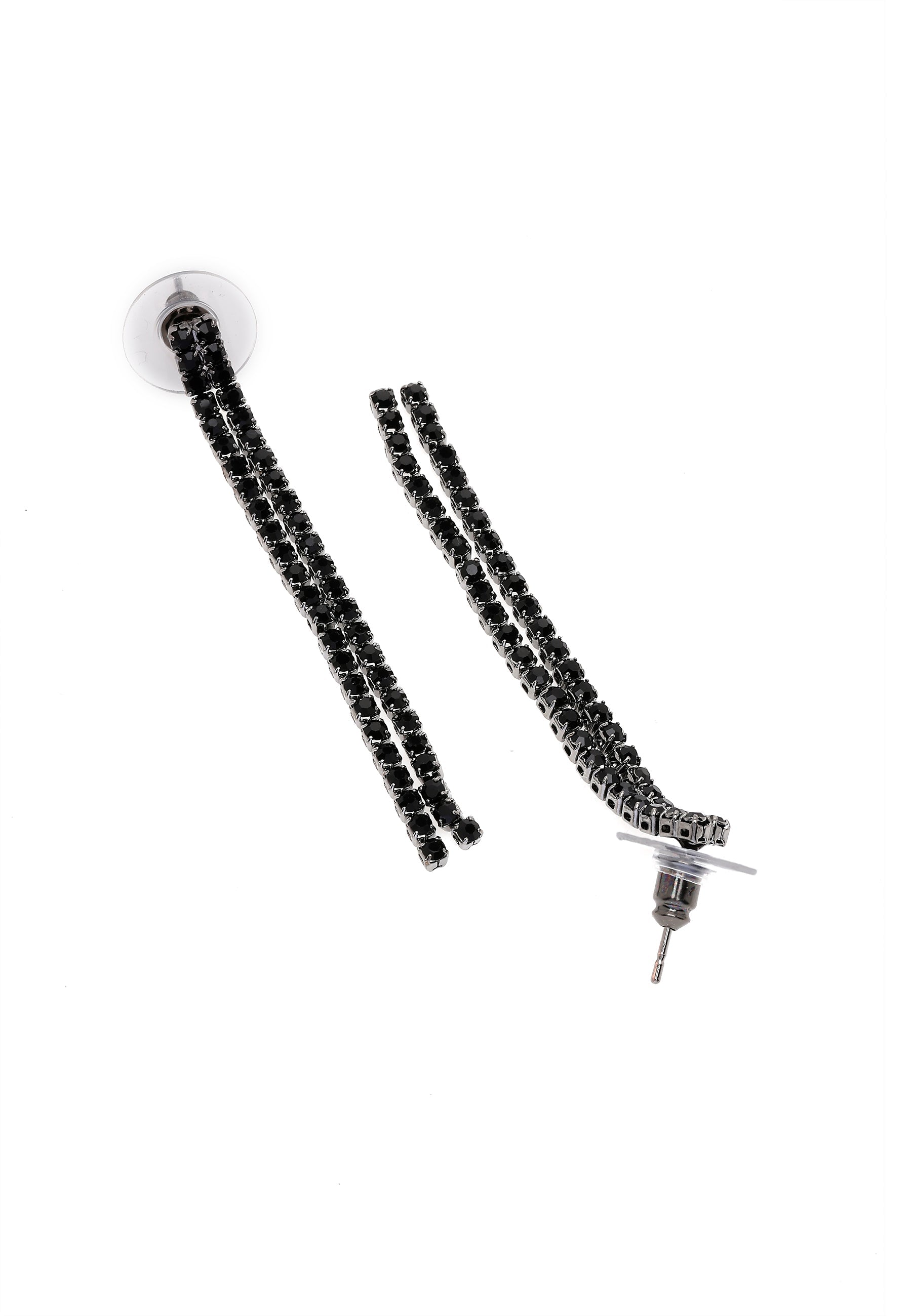 Black Color Tassel Gleaming Necklace Set