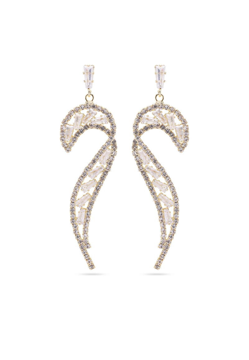 Boucles d'oreilles courbes scintillantes