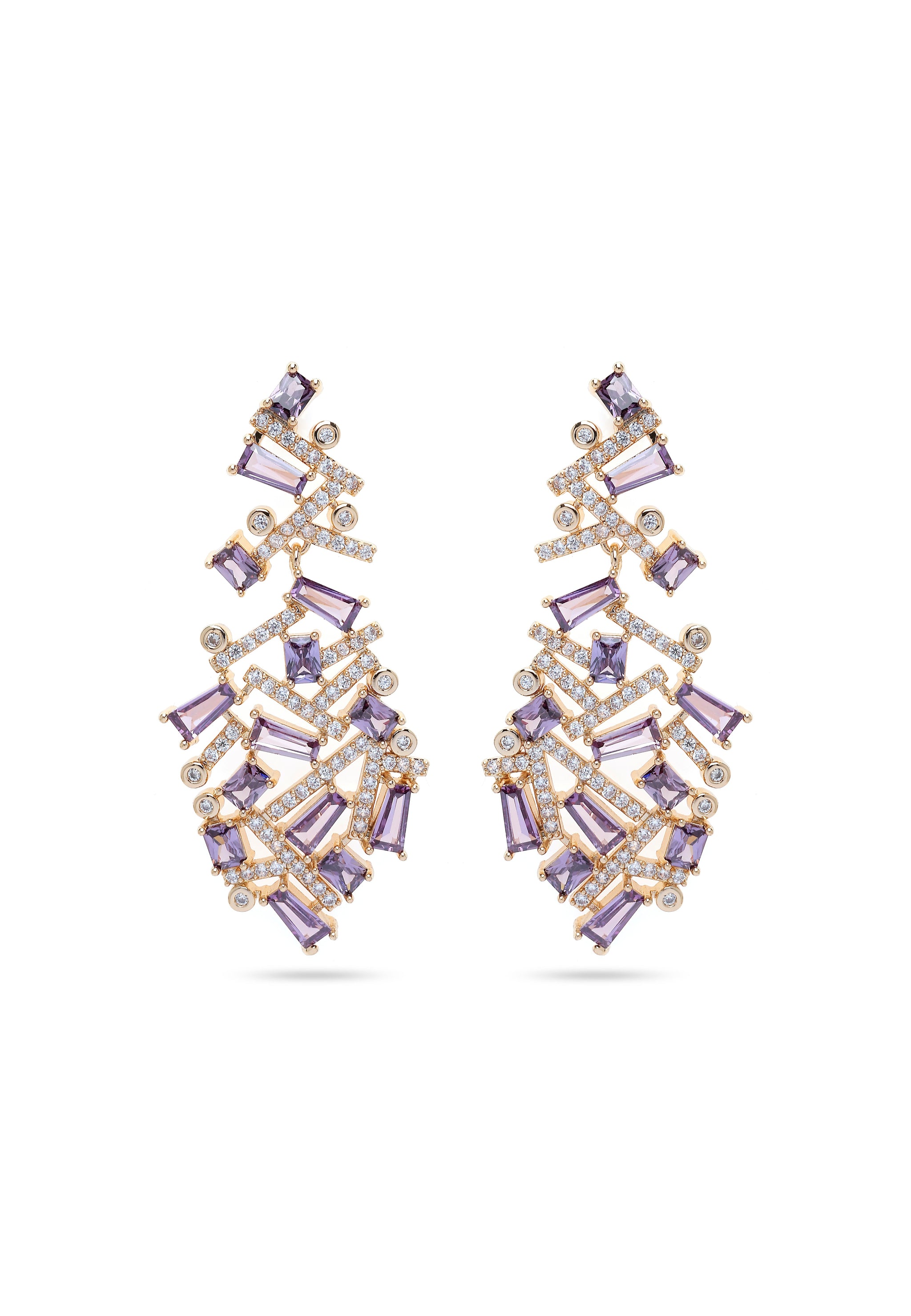 Purple Cascading Twist Earrings