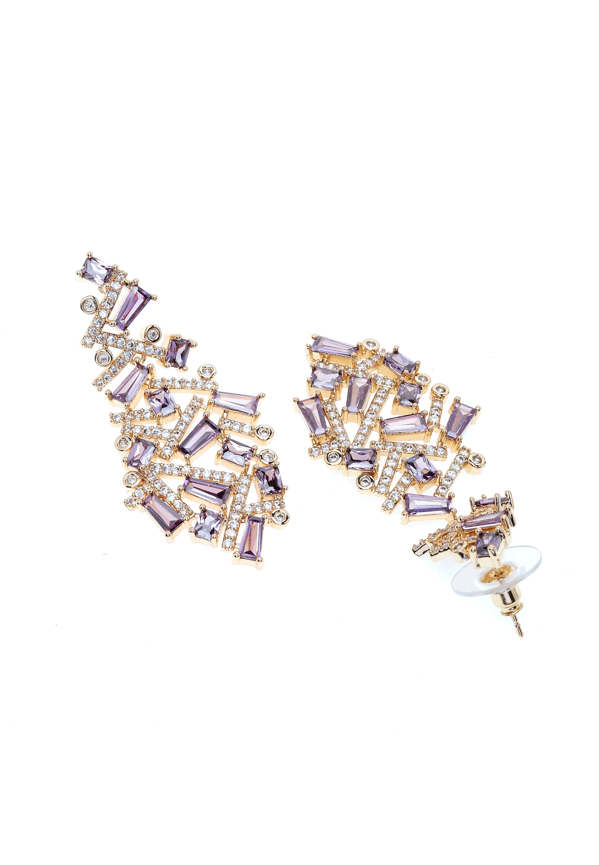 Purple Cascading Twist Earrings