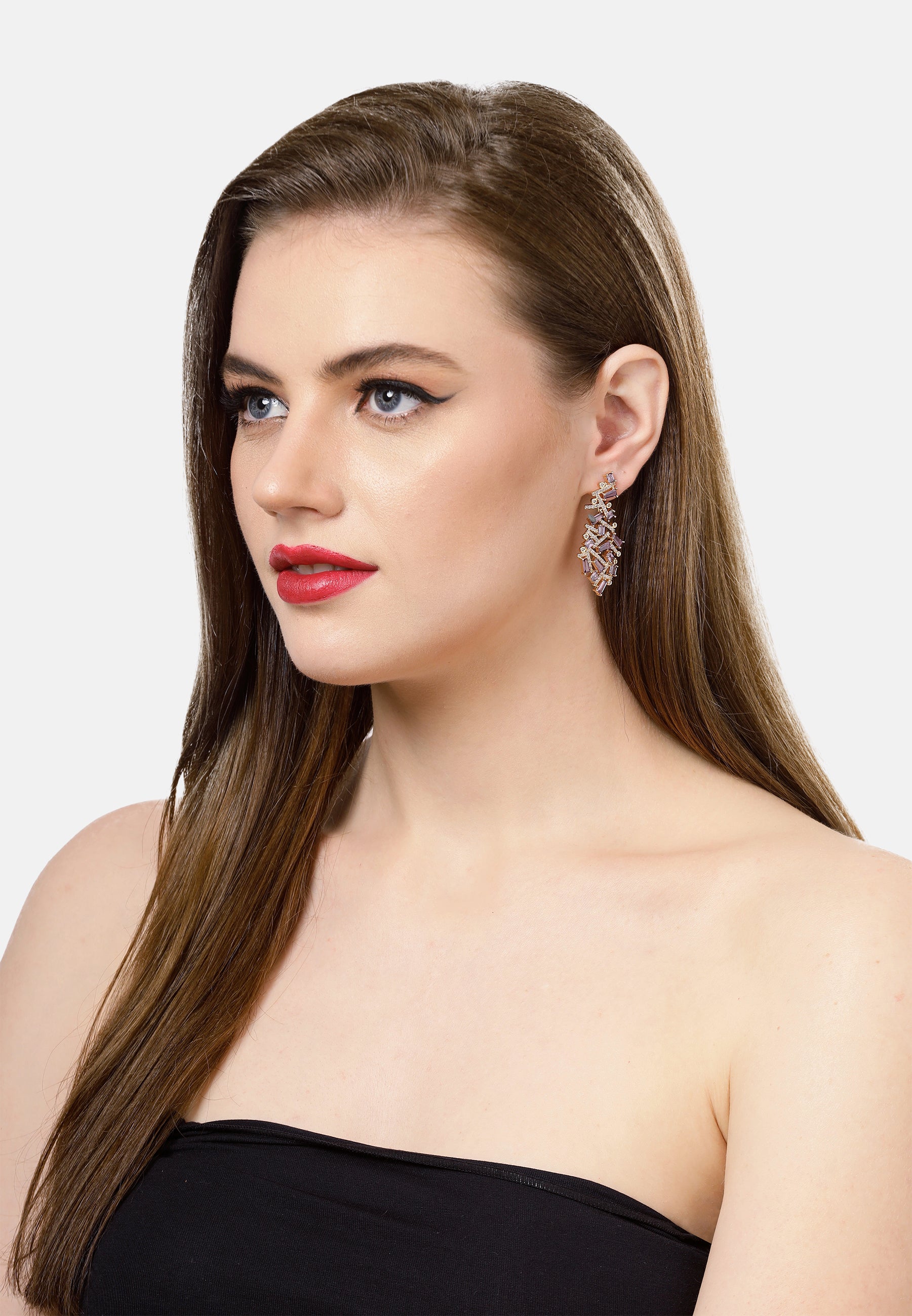 Purple Cascading Twist Earrings