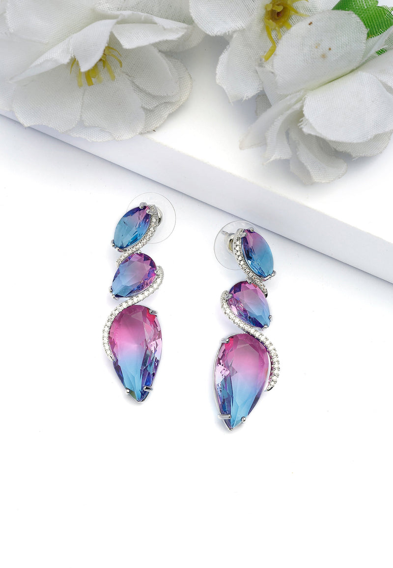 Boucles d'oreilles pendantes violettes éclatantes