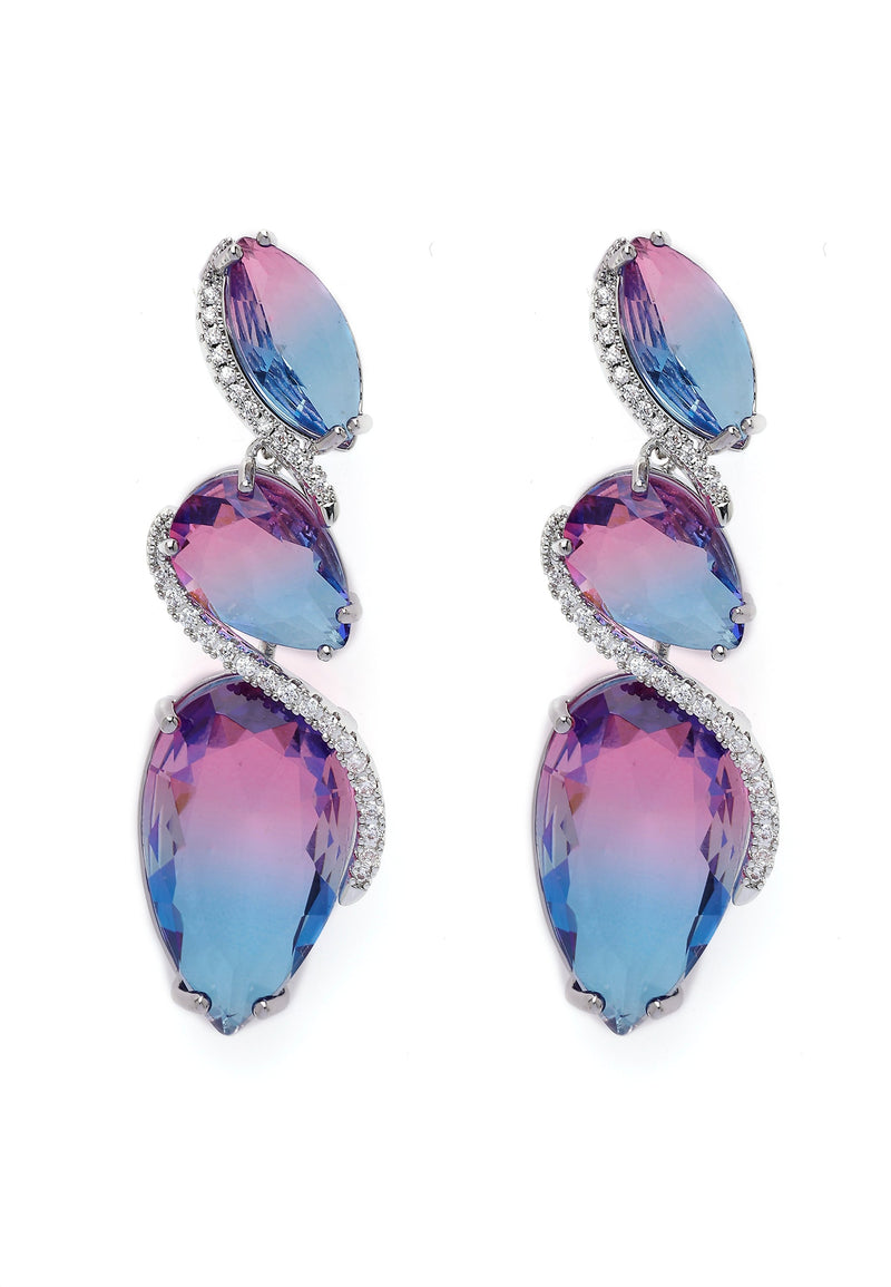 Boucles d'oreilles pendantes violettes éclatantes